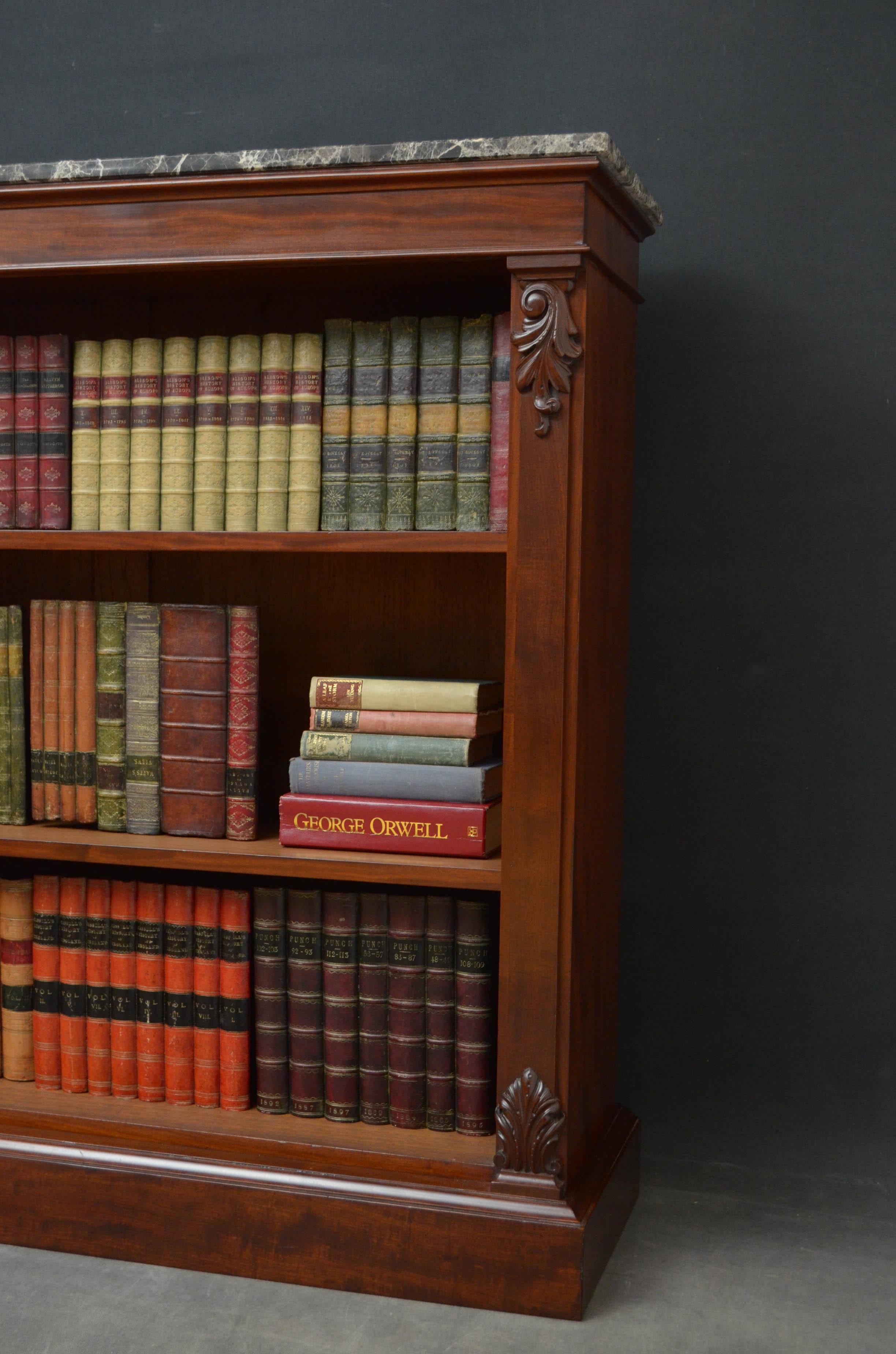 Mid-19th Century Early Victorian Open Bookcase, Mahogany