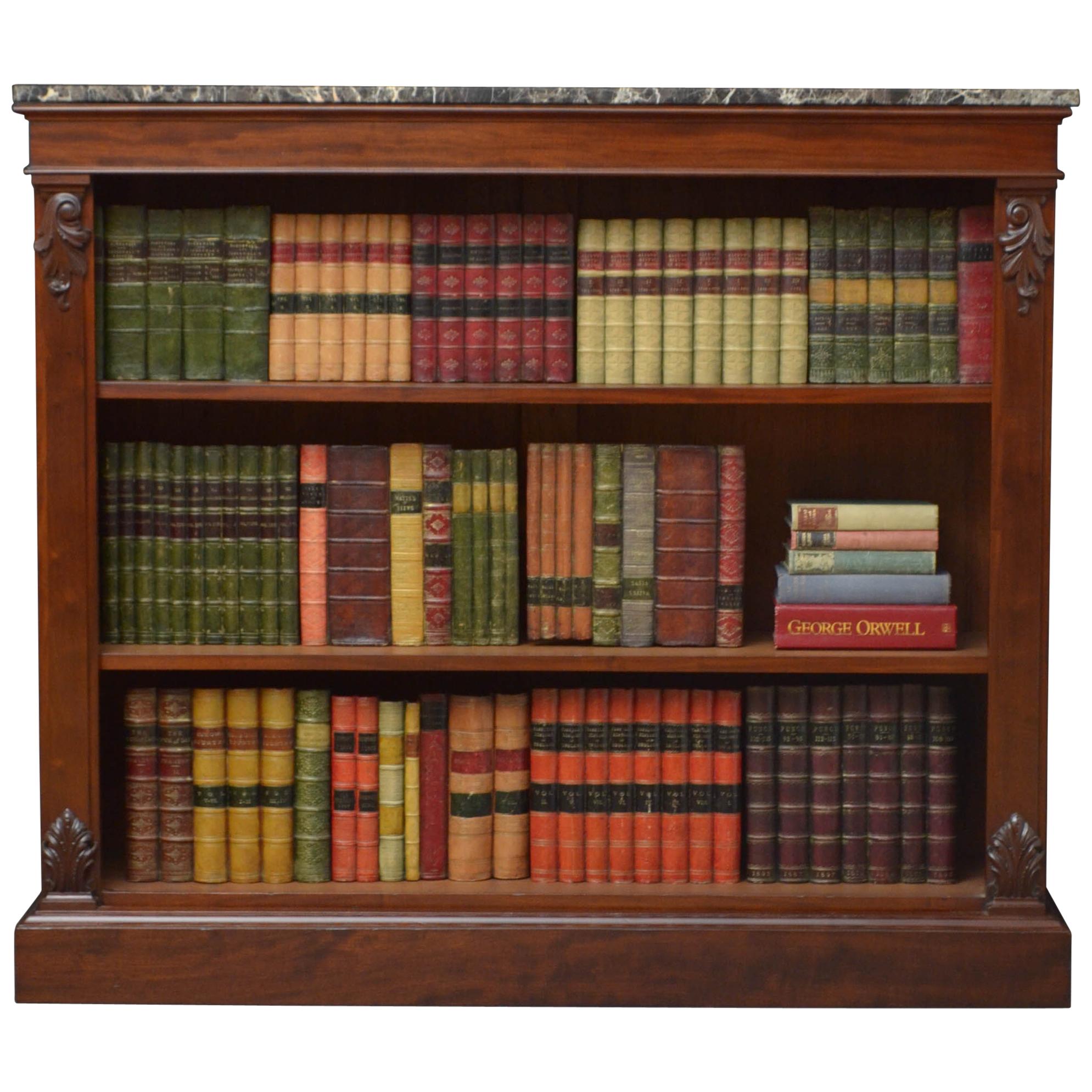 Early Victorian Open Bookcase, Mahogany
