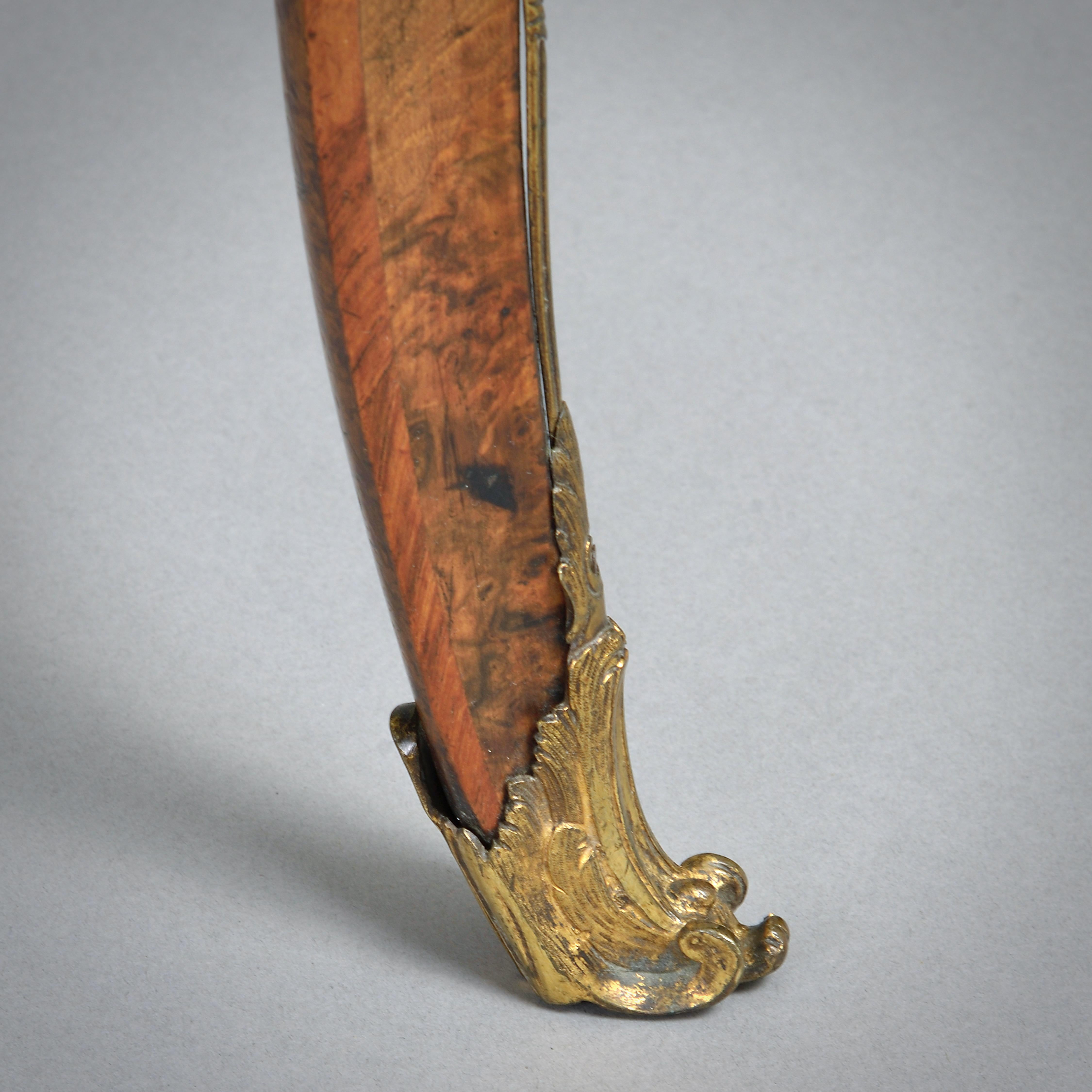 Early Victorian Ormolu-Mounted Burr-Walnut And Marquetry Writing-Table For Sale 6