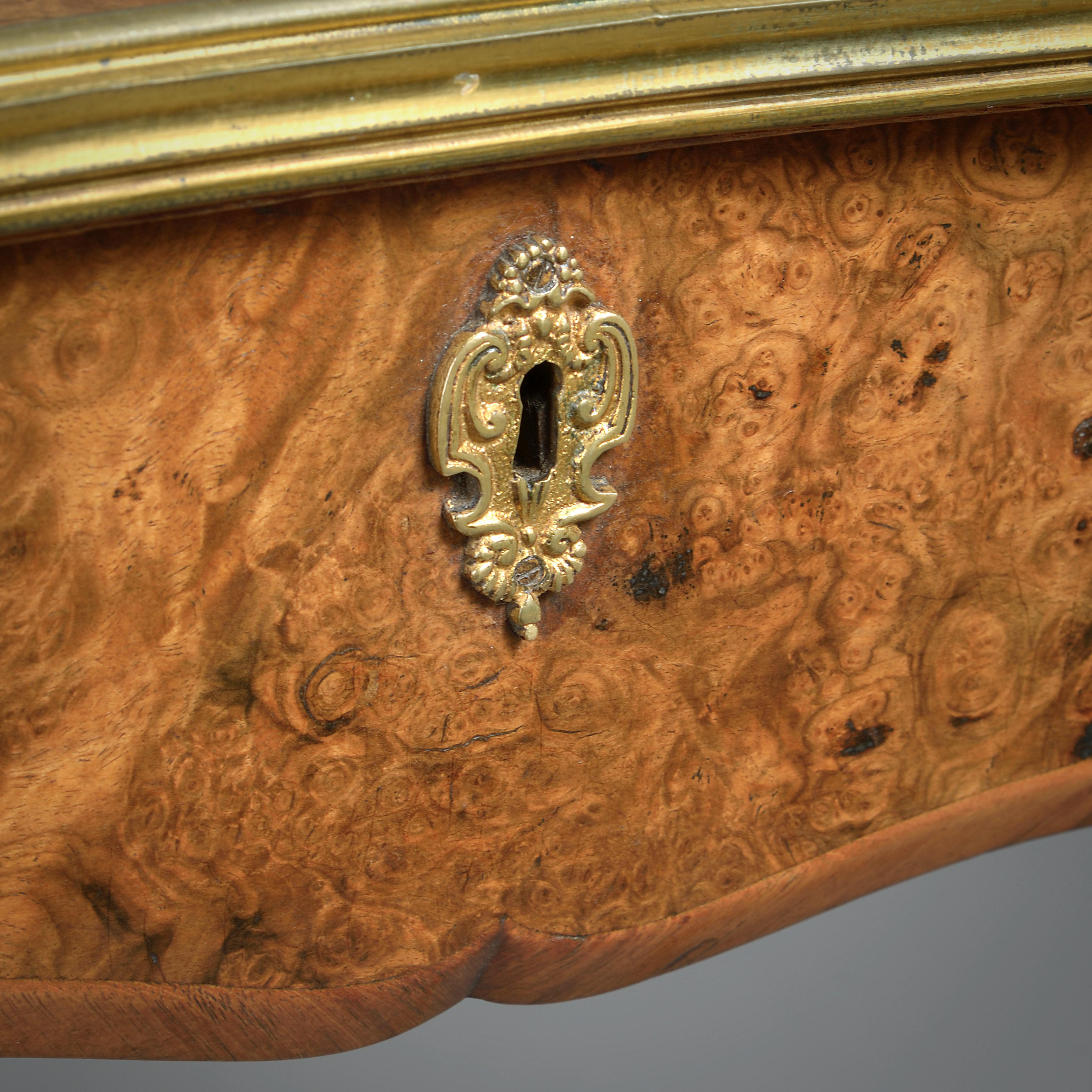 Early Victorian Ormolu-Mounted Burr-Walnut And Marquetry Writing-Table For Sale 3