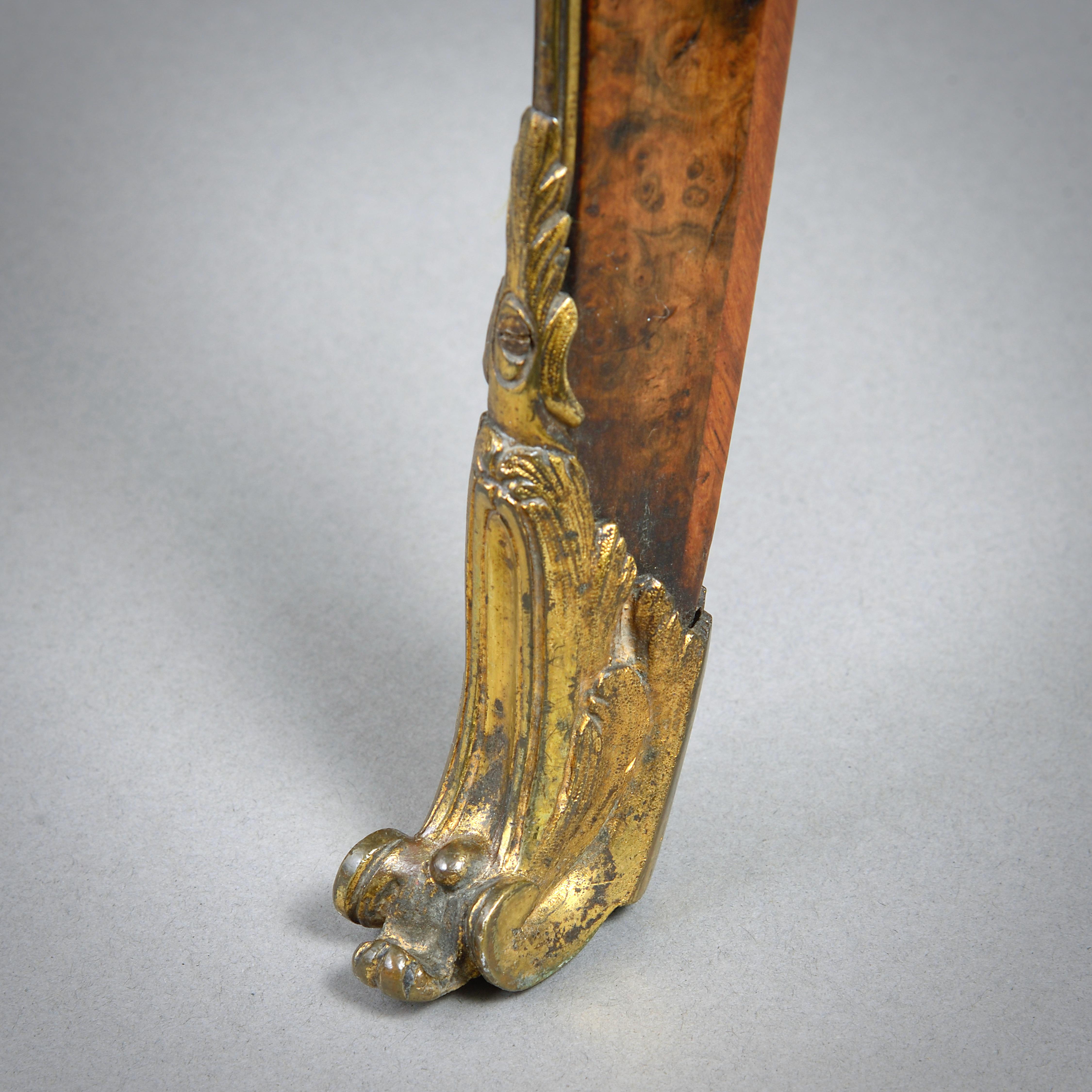 Early Victorian Ormolu-Mounted Burr-Walnut And Marquetry Writing-Table For Sale 5