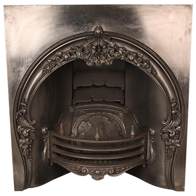 Early Victorian Ornate Antique Arched Register Grate, 19th Century For Sale