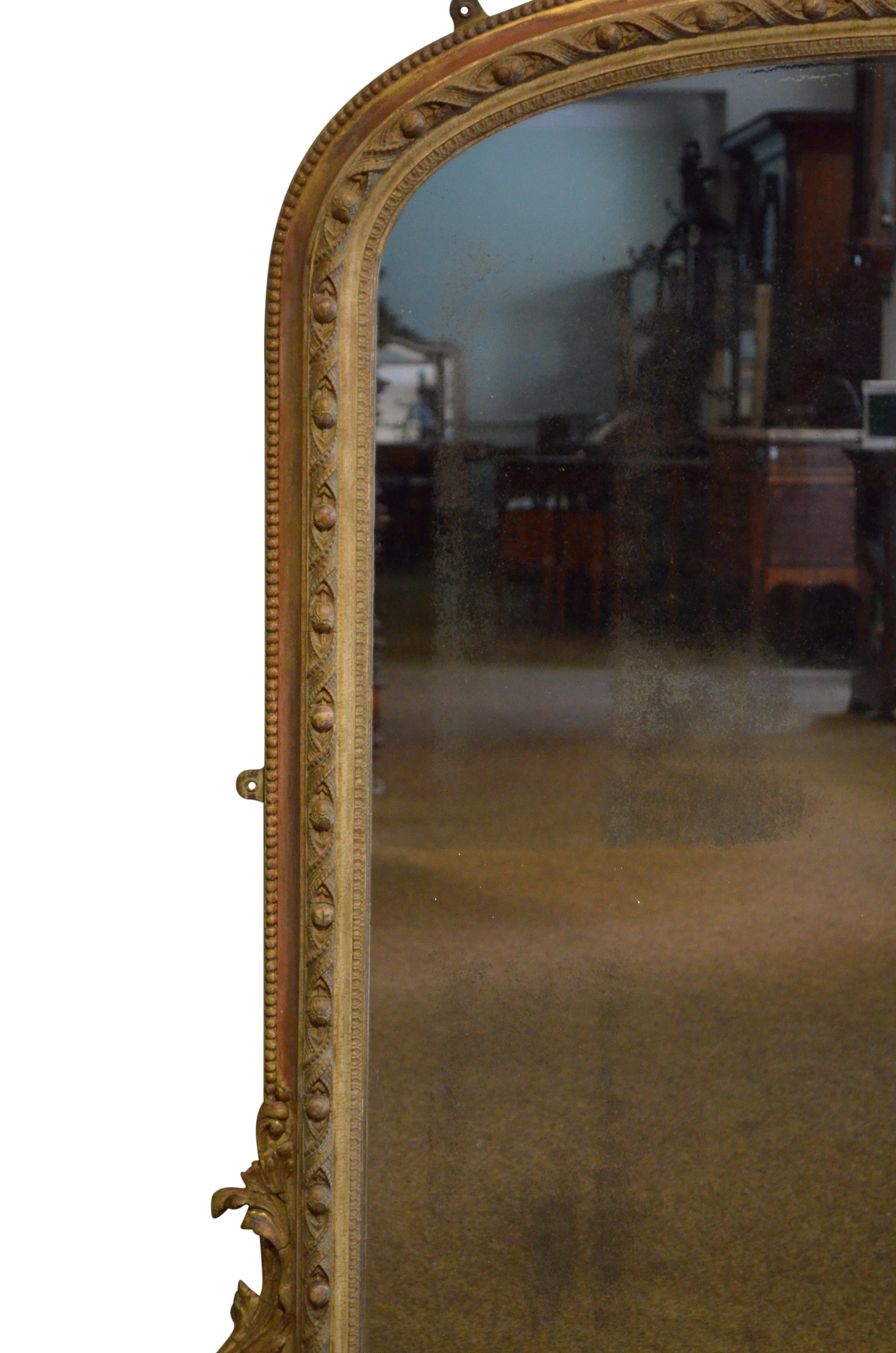 Early Victorian Overmantel Mirror In Good Condition In Whaley Bridge, GB