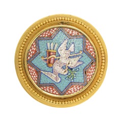 Early Victorian "Peace & Love" Micromosaic Brooch