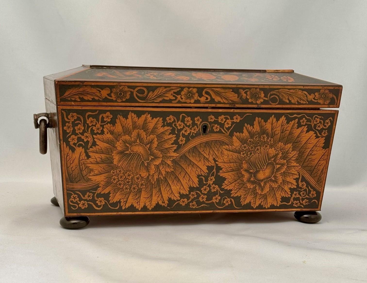 Caja de té victoriana Mediados del siglo XIX en venta