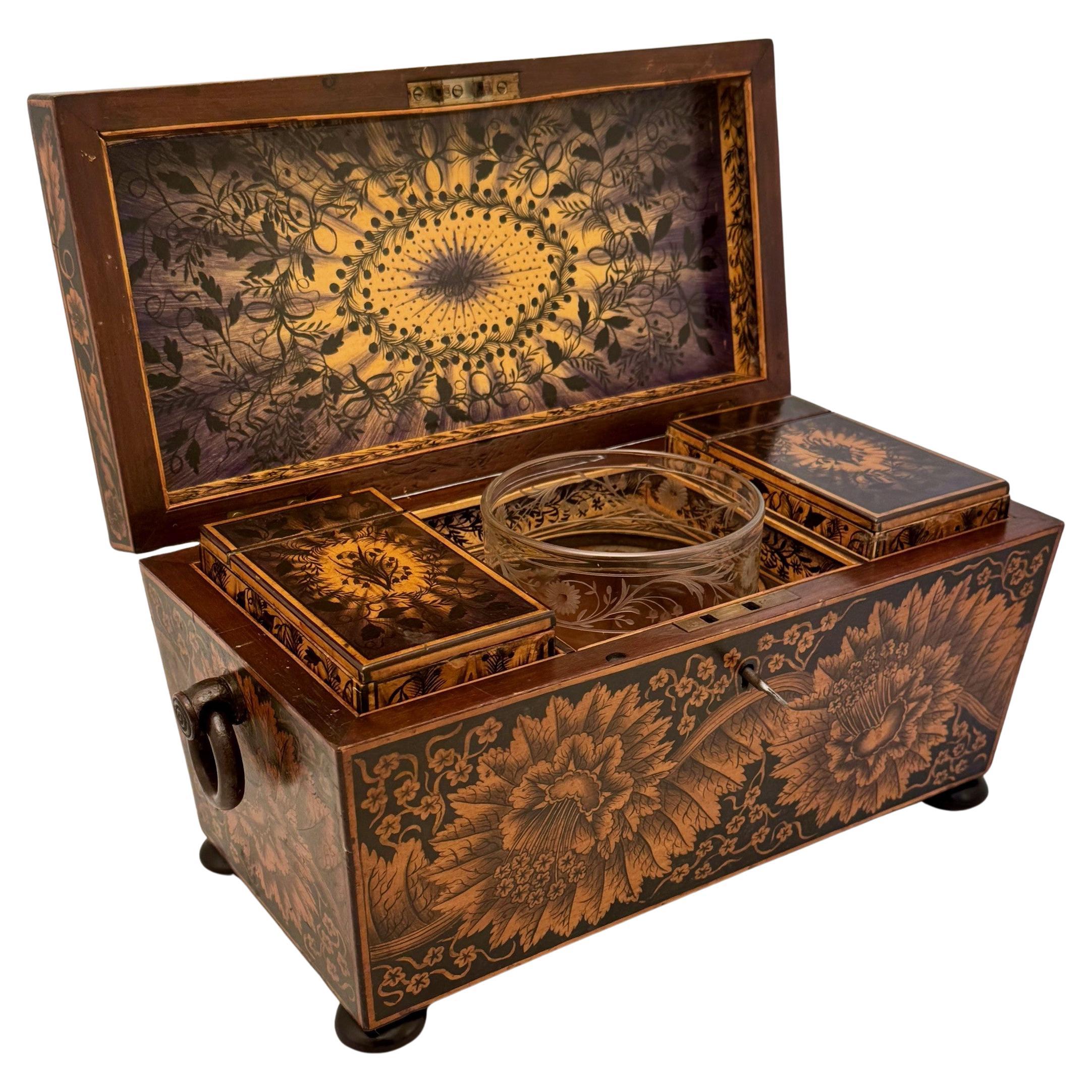 Caja de té victoriana en venta