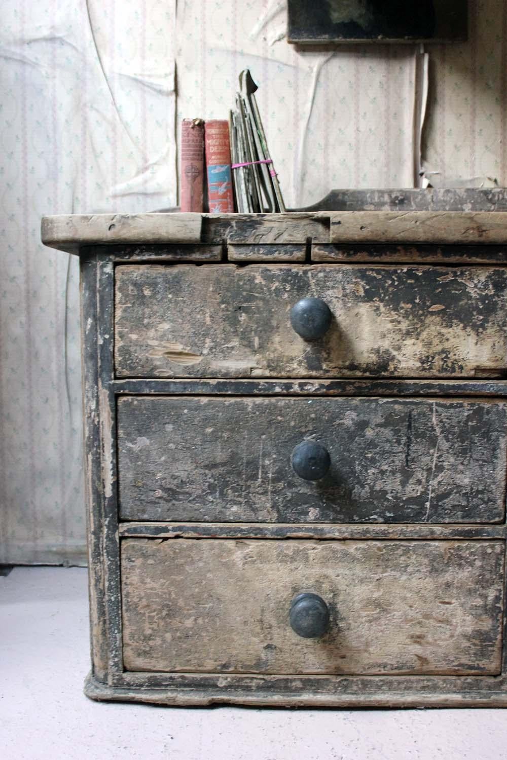 Early Victorian Period Painted Pine and Sycamore Dresser Base, circa 1835-1845 5