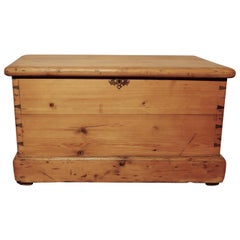 Antique Early Victorian Pine Chest, Blanket Box or Coffee Table