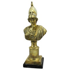 Antique Early Victorian Polished Bronze Grand Tour Bust of Minerva