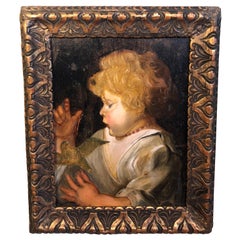 Early Victorian Portrait of a Child with Bird