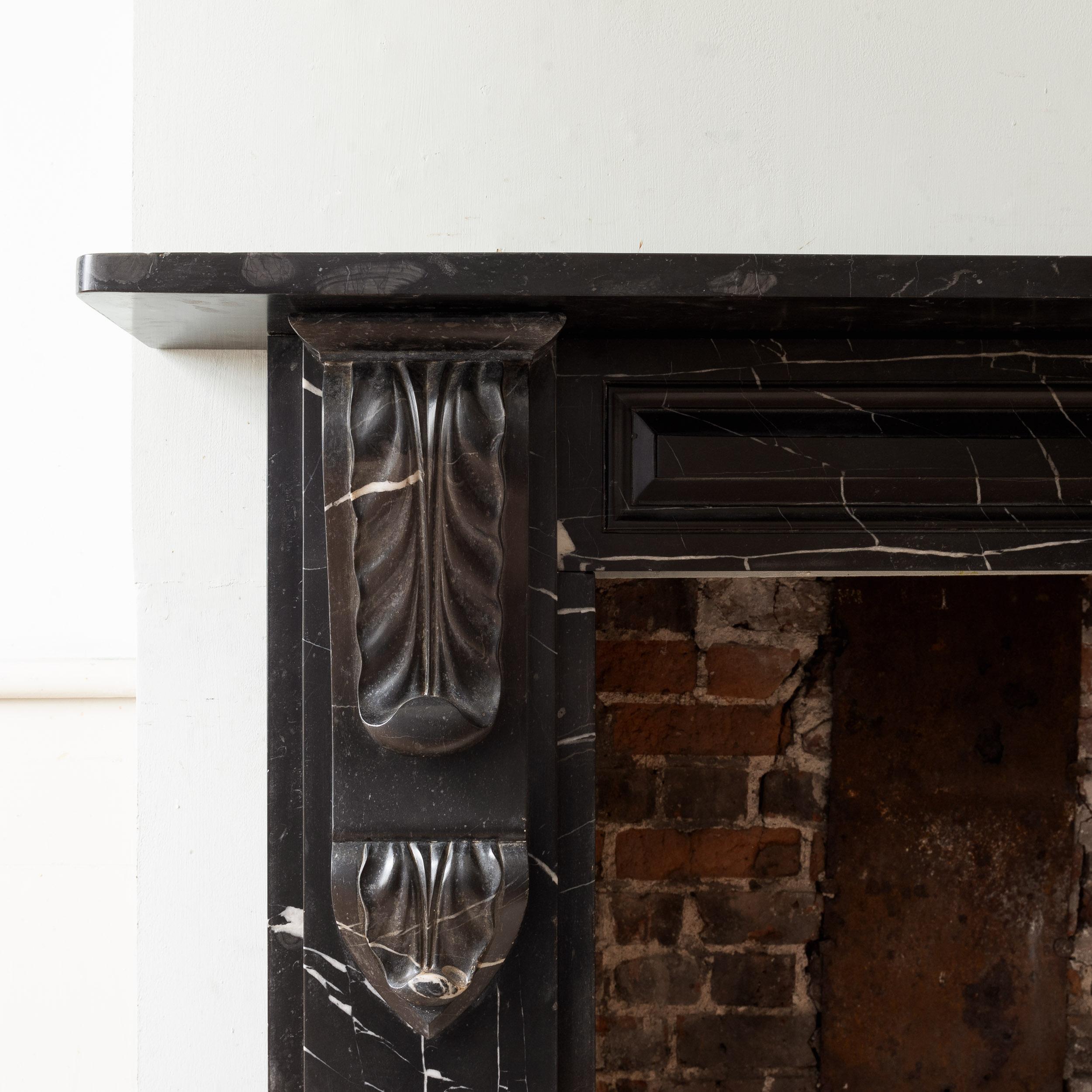 English Early Victorian Radford Black Fireplace  For Sale