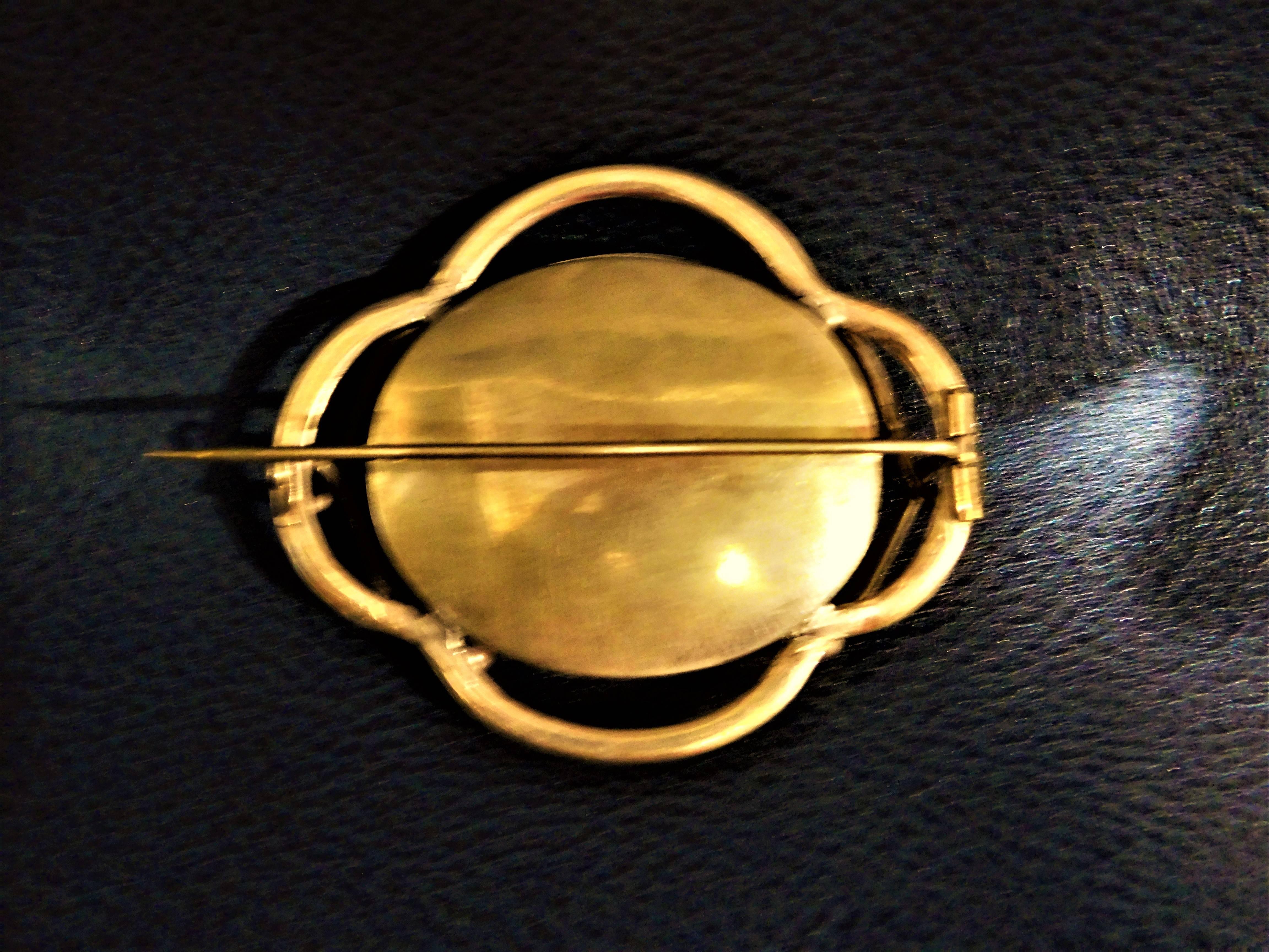 English Early Victorian Remembrance Mourning Hair Pin Brooch, circa 1840