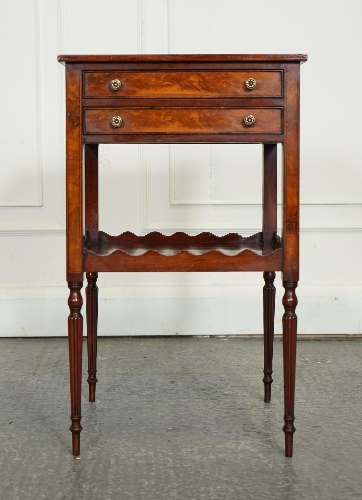 Hardwood EARLY ViCTORIAN RESTORED PAIR OF SHERATON STYLE BEDSIDE NIGHTSTAND SIDE TABLES