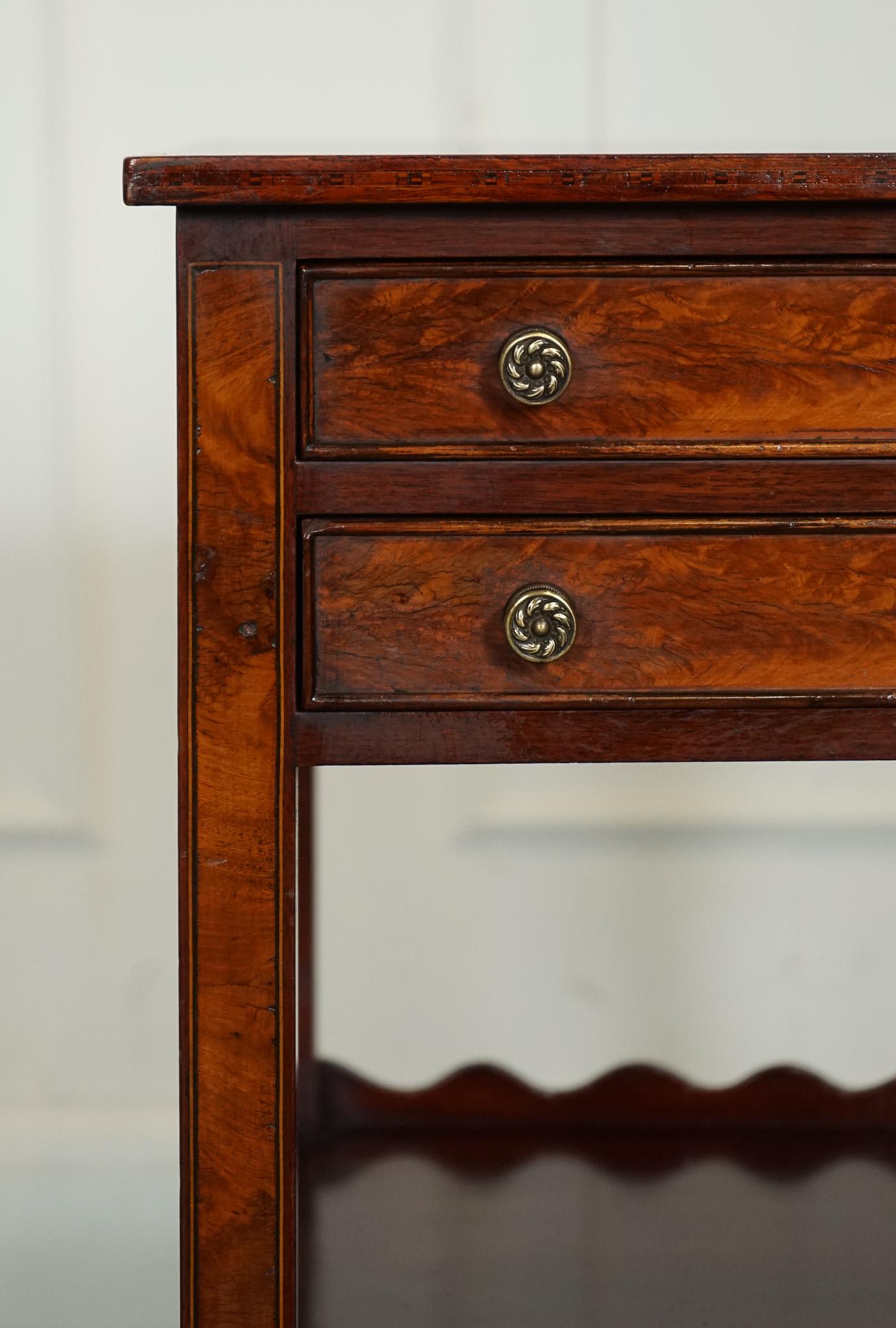 EARLY ViCTORIAN RESTORED PAIR OF SHERATON STYLE BEDSIDE NIGHTSTAND SIDE TABLES 2