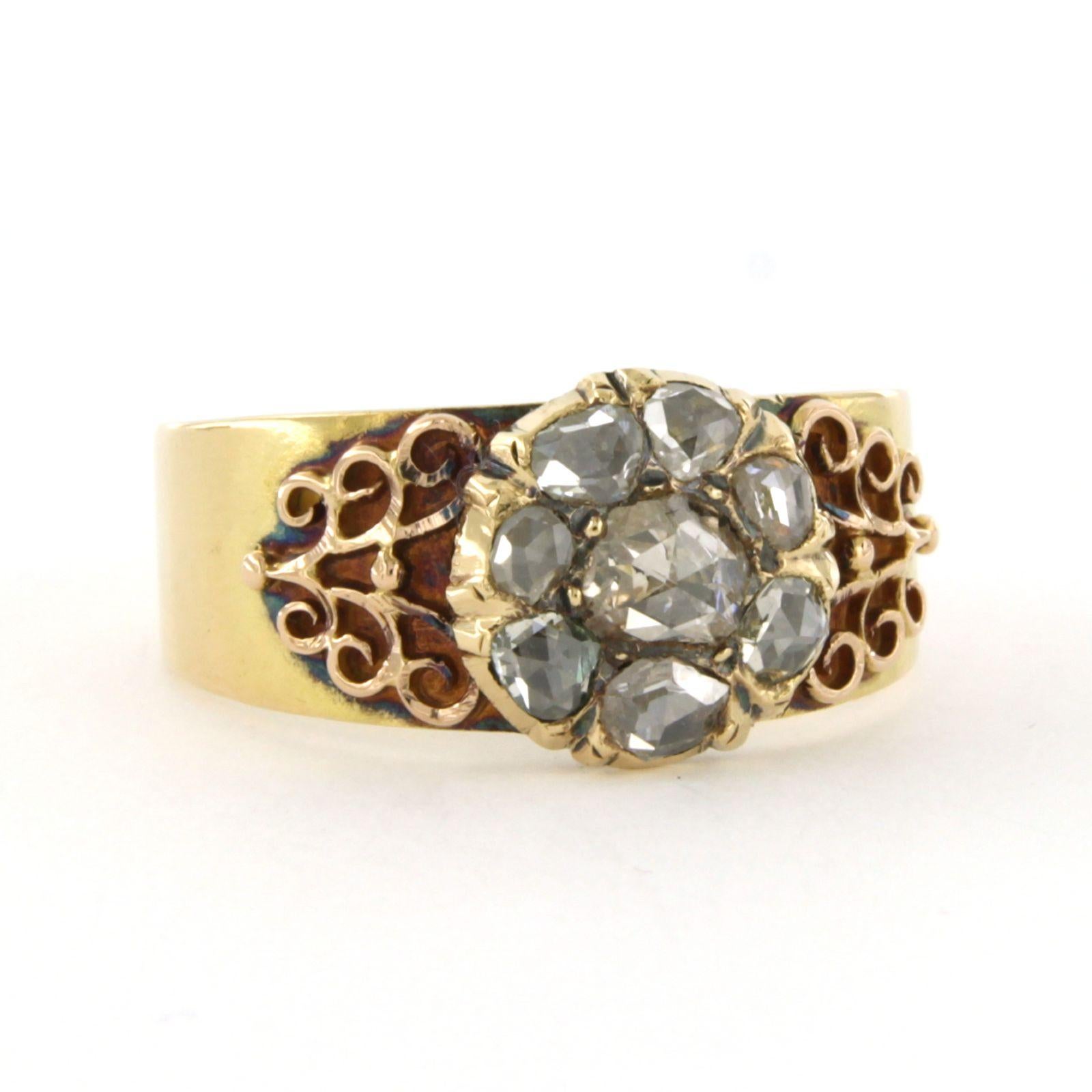 Frühviktorianischer Ring mit Diamanten im Rosenschliff bis zu 0,40ct 18k Gold 7,0 Gramm im Angebot 2