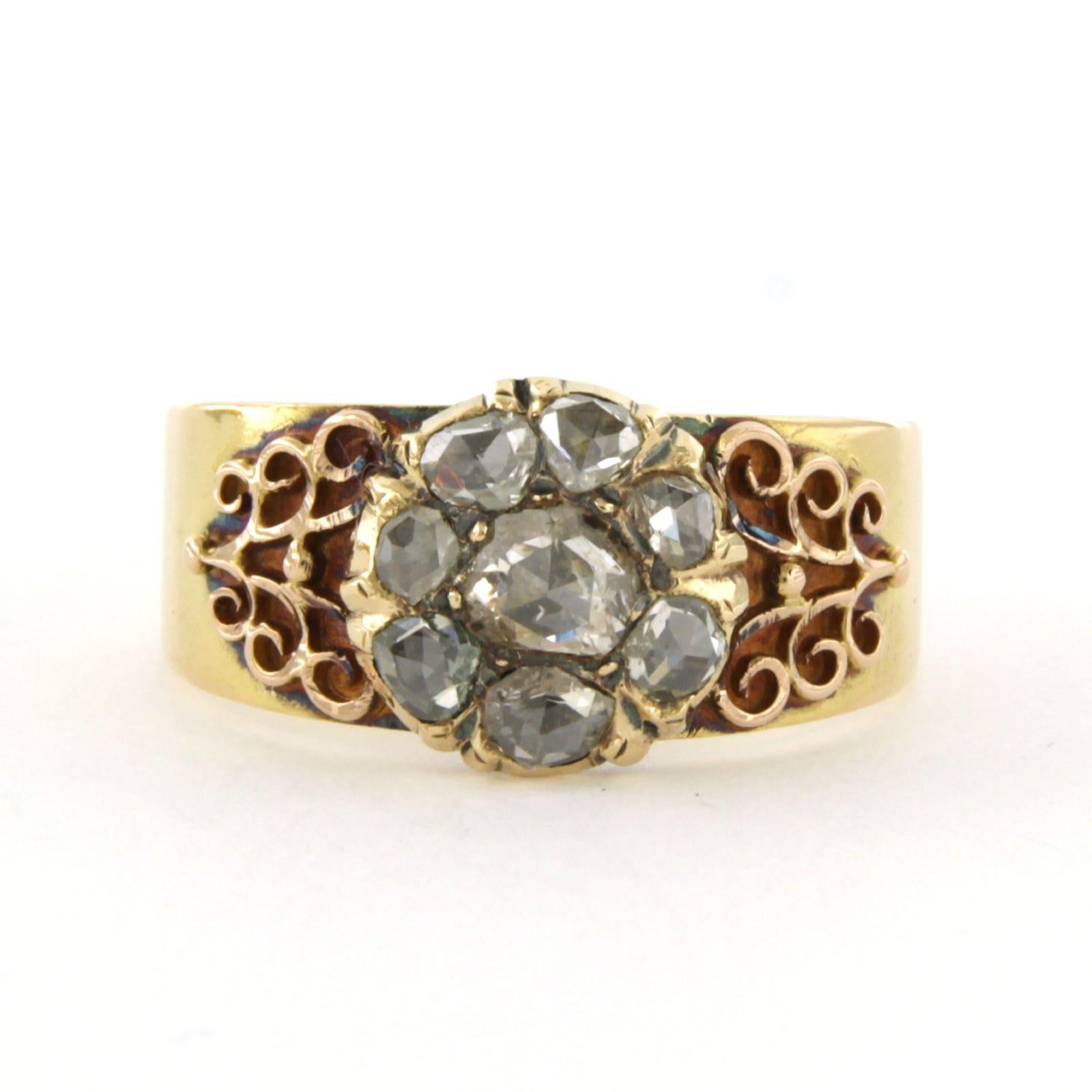 Frühviktorianischer Ring mit Diamanten im Rosenschliff bis zu 0,40ct 18k Gold 7,0 Gramm im Angebot 3