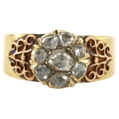 Early Victorian Ring with rose cut diamonds up to 0.40ct 18k gold 7.0 grams