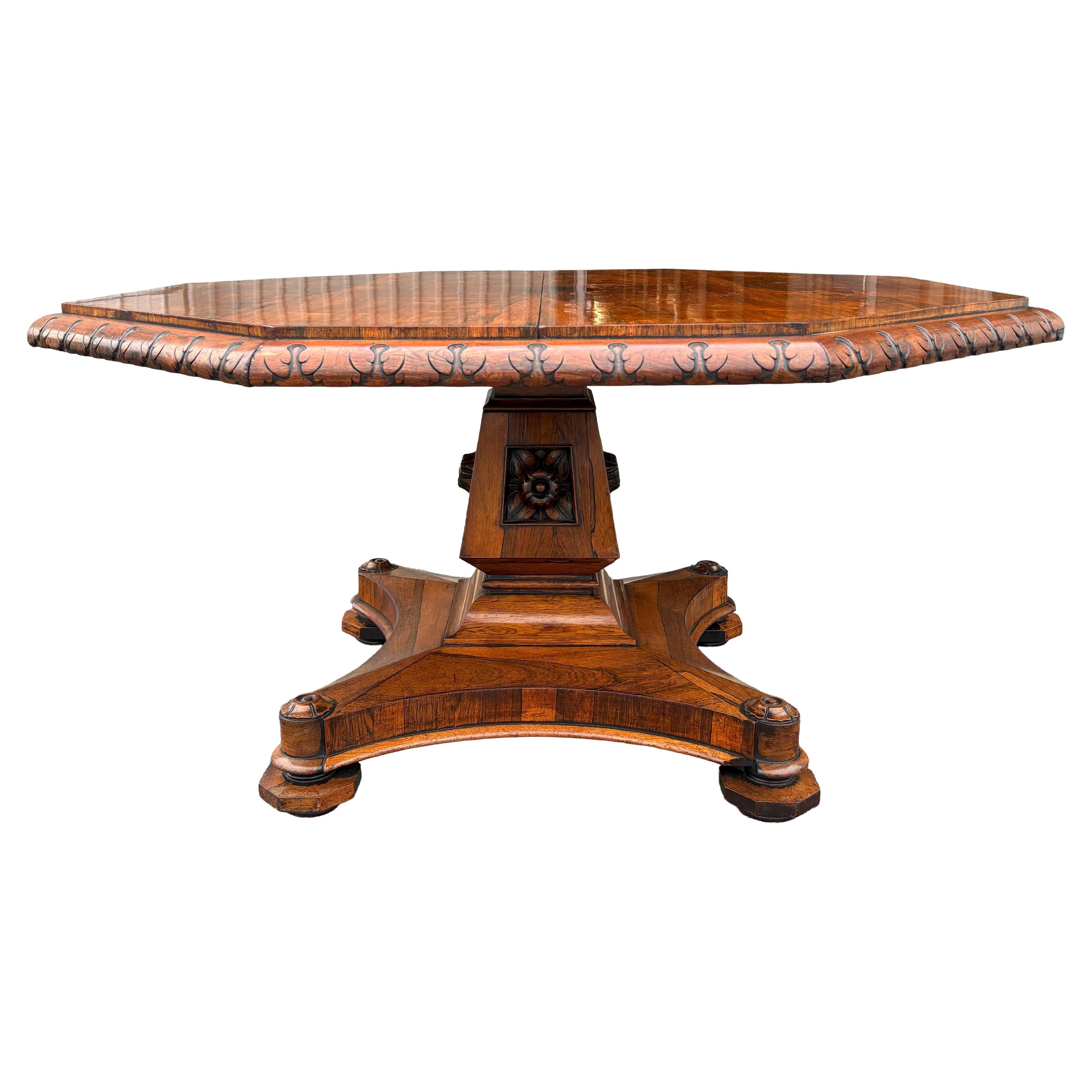 Mesa central victoriana de palisandro Victoriano temprano en venta
