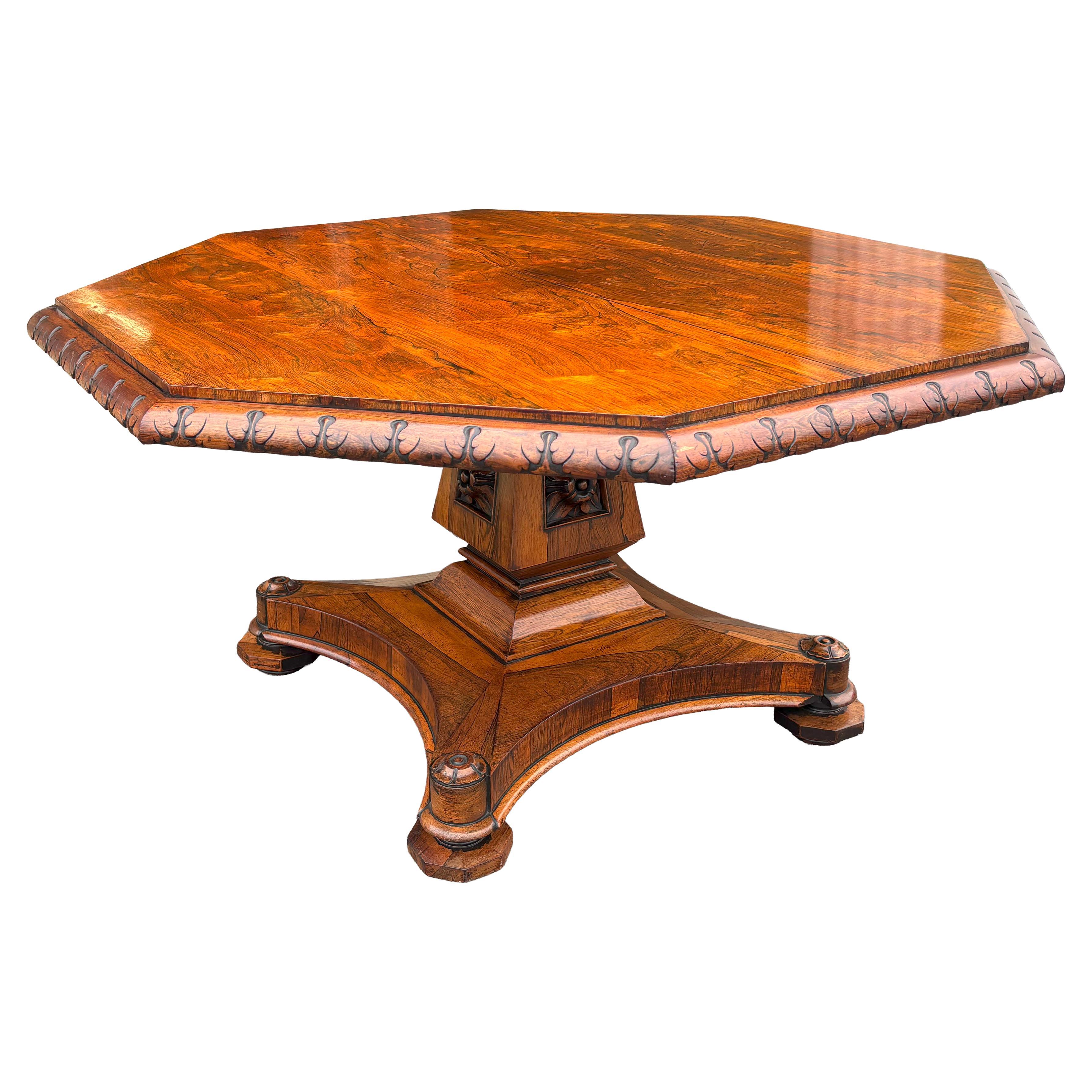 Mesa central victoriana de palisandro en venta
