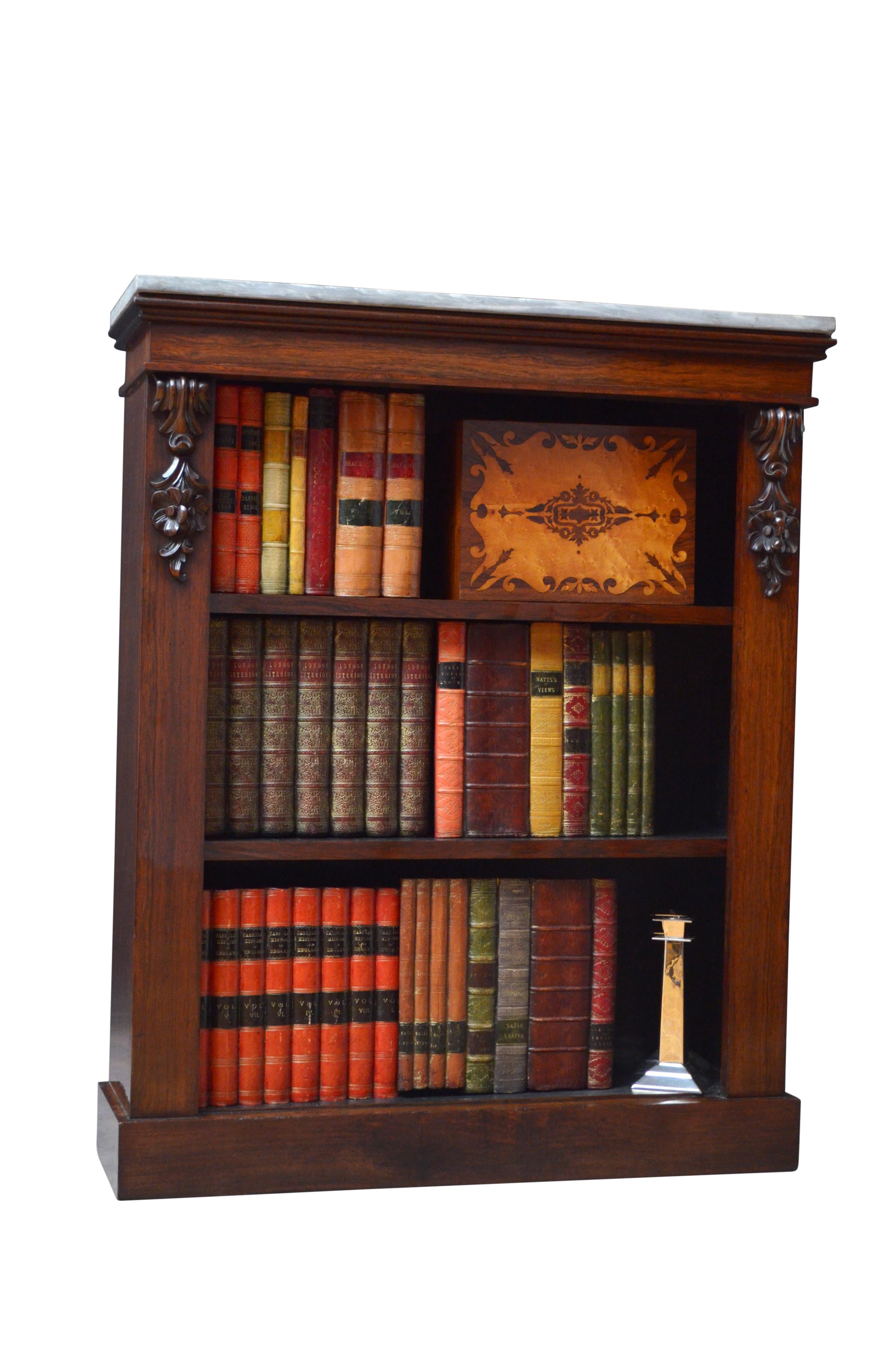 Early Victorian Rosewood Open Bookcase 7