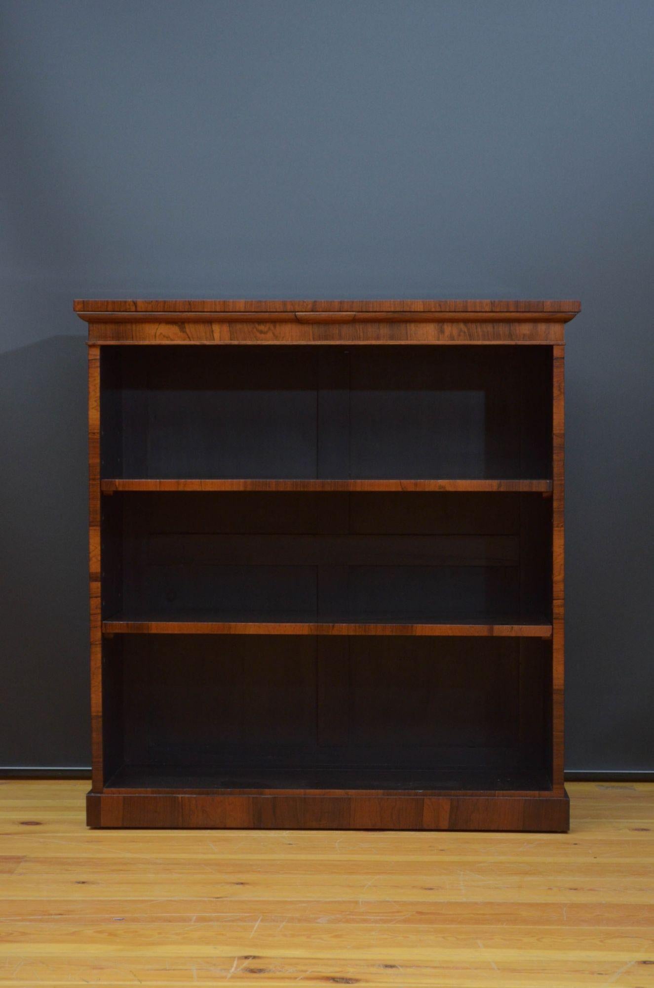 19th Century Early Victorian Rosewood Open Bookcase