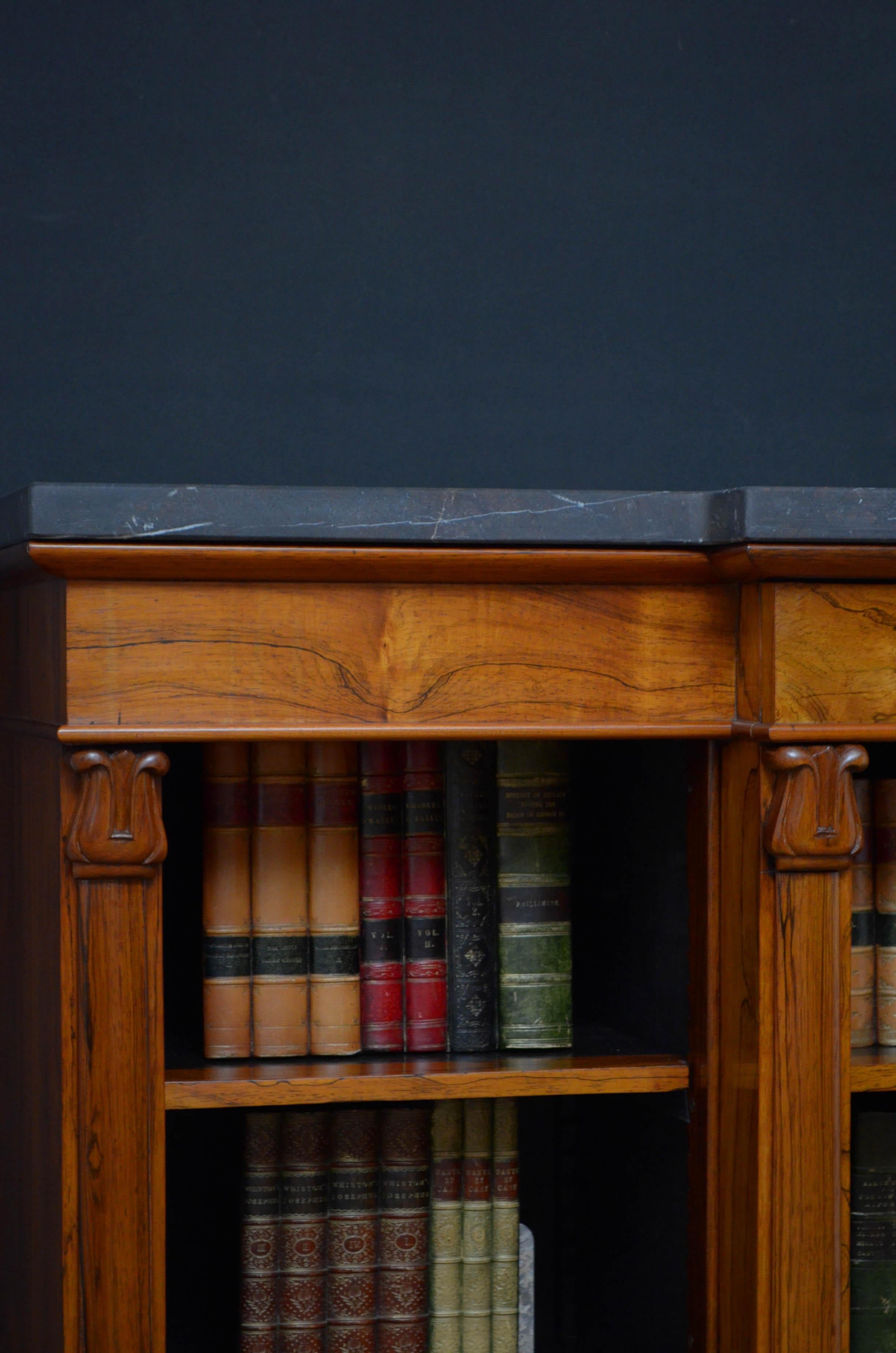 Mid-19th Century Early Victorian Rosewood Open Bookcase