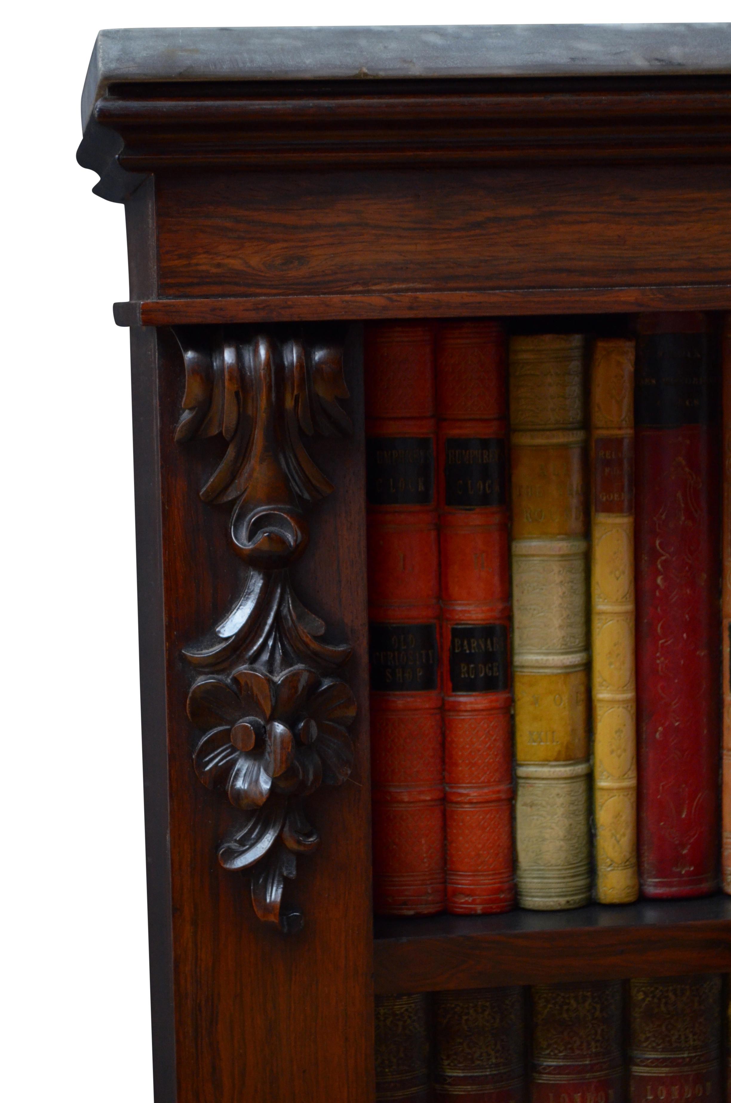 Mid-19th Century Early Victorian Rosewood Open Bookcase