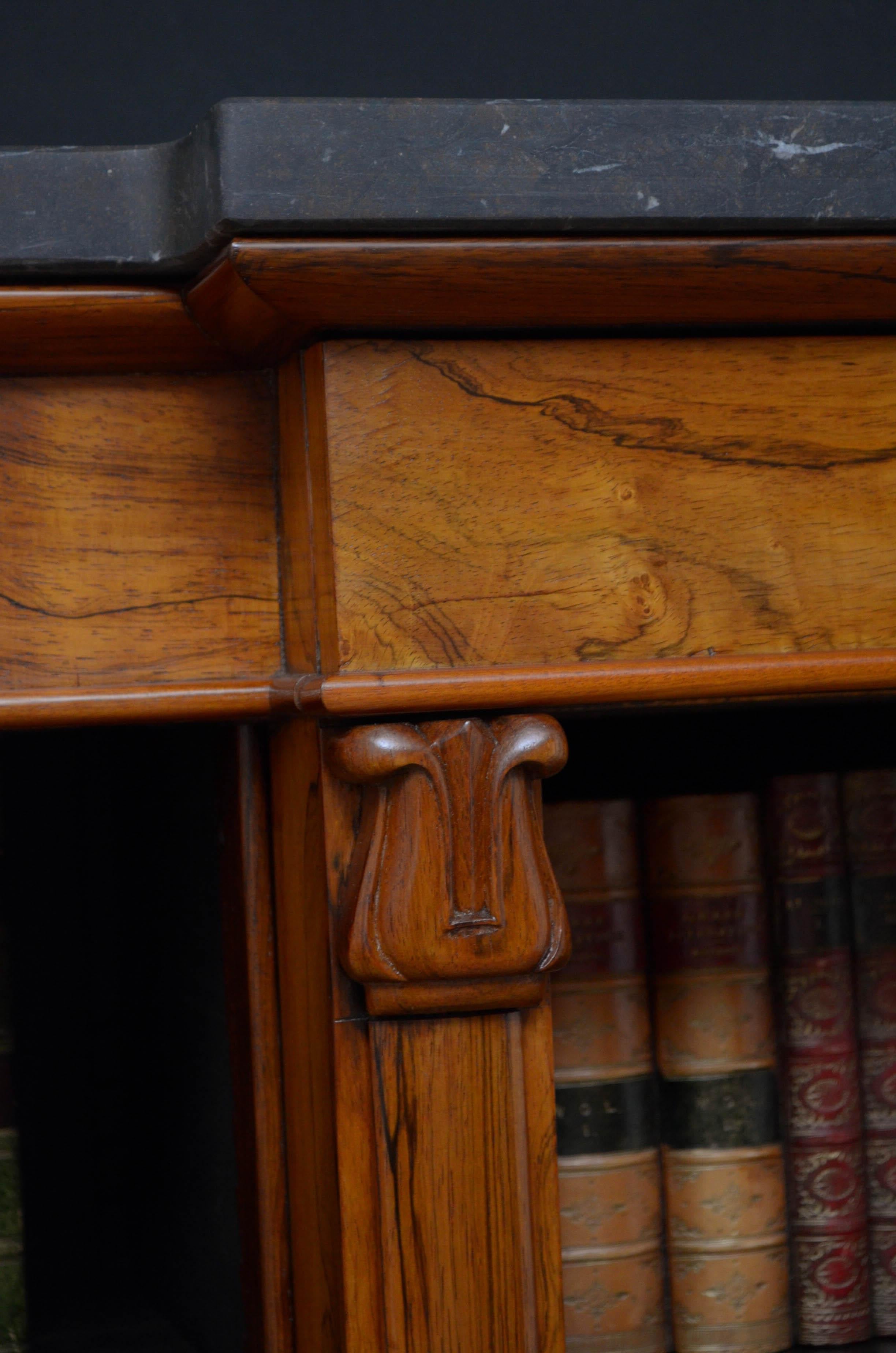 Early Victorian Rosewood Open Bookcase 1