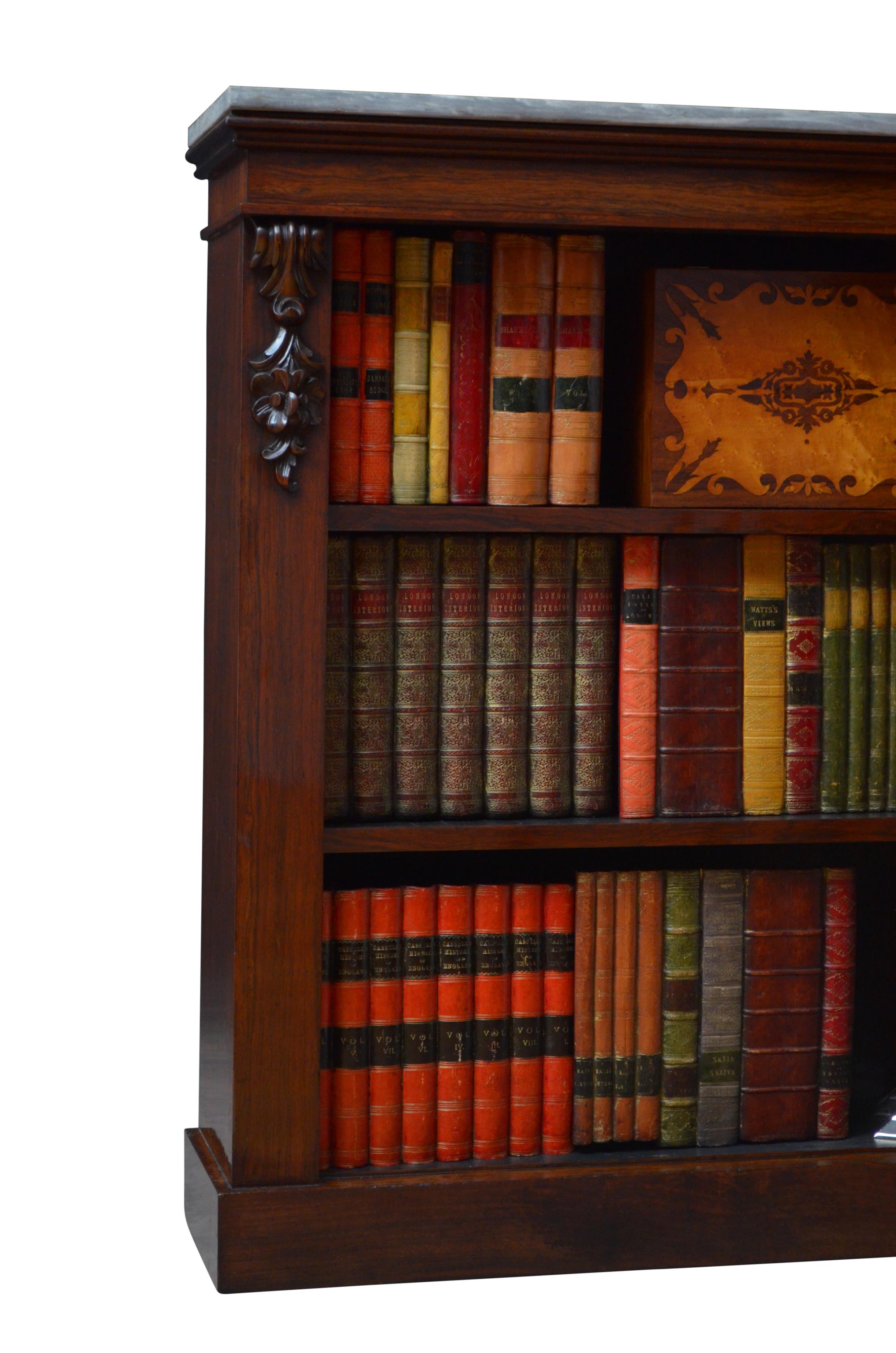 Early Victorian Rosewood Open Bookcase 2