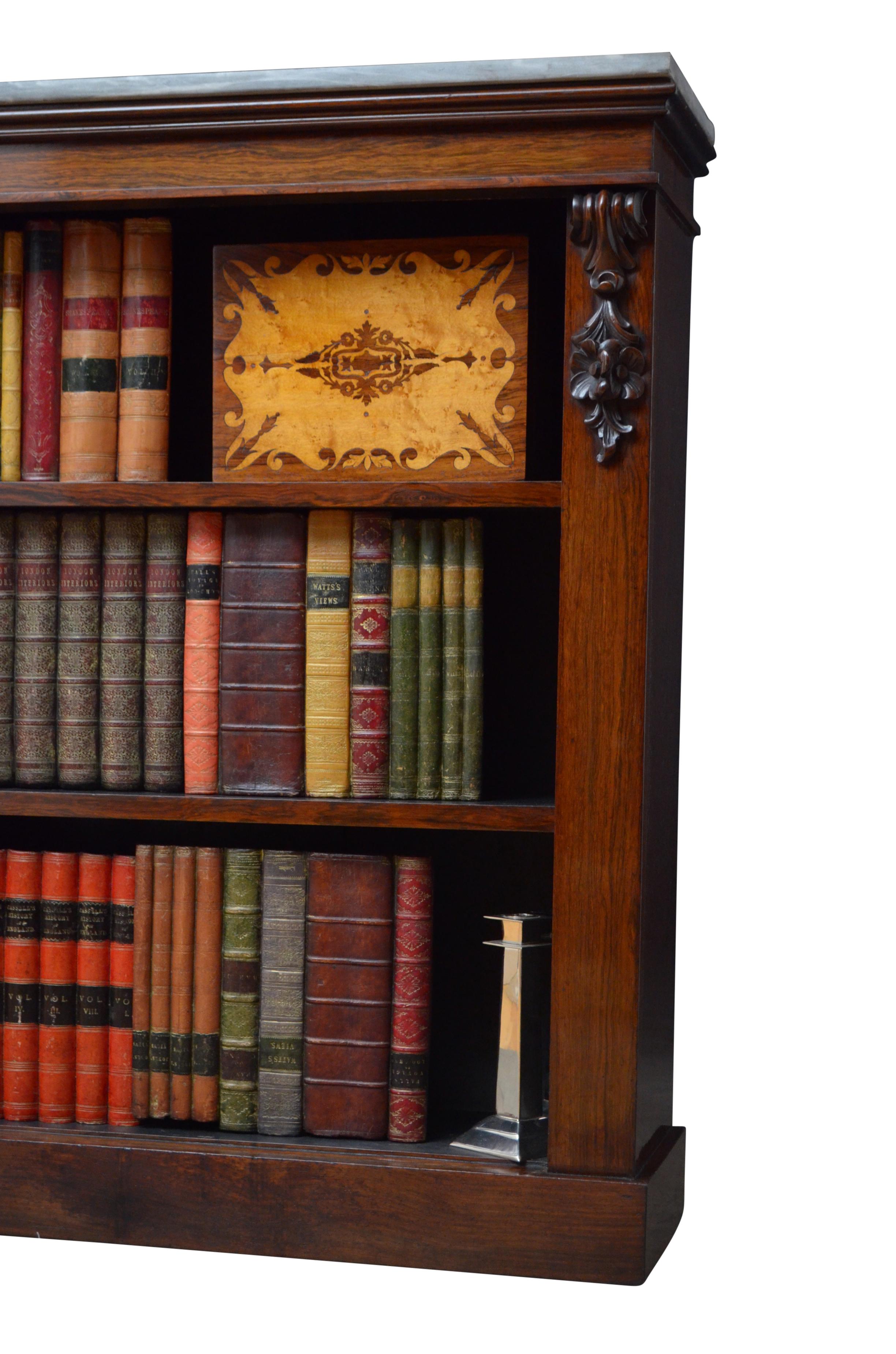 Early Victorian Rosewood Open Bookcase 3