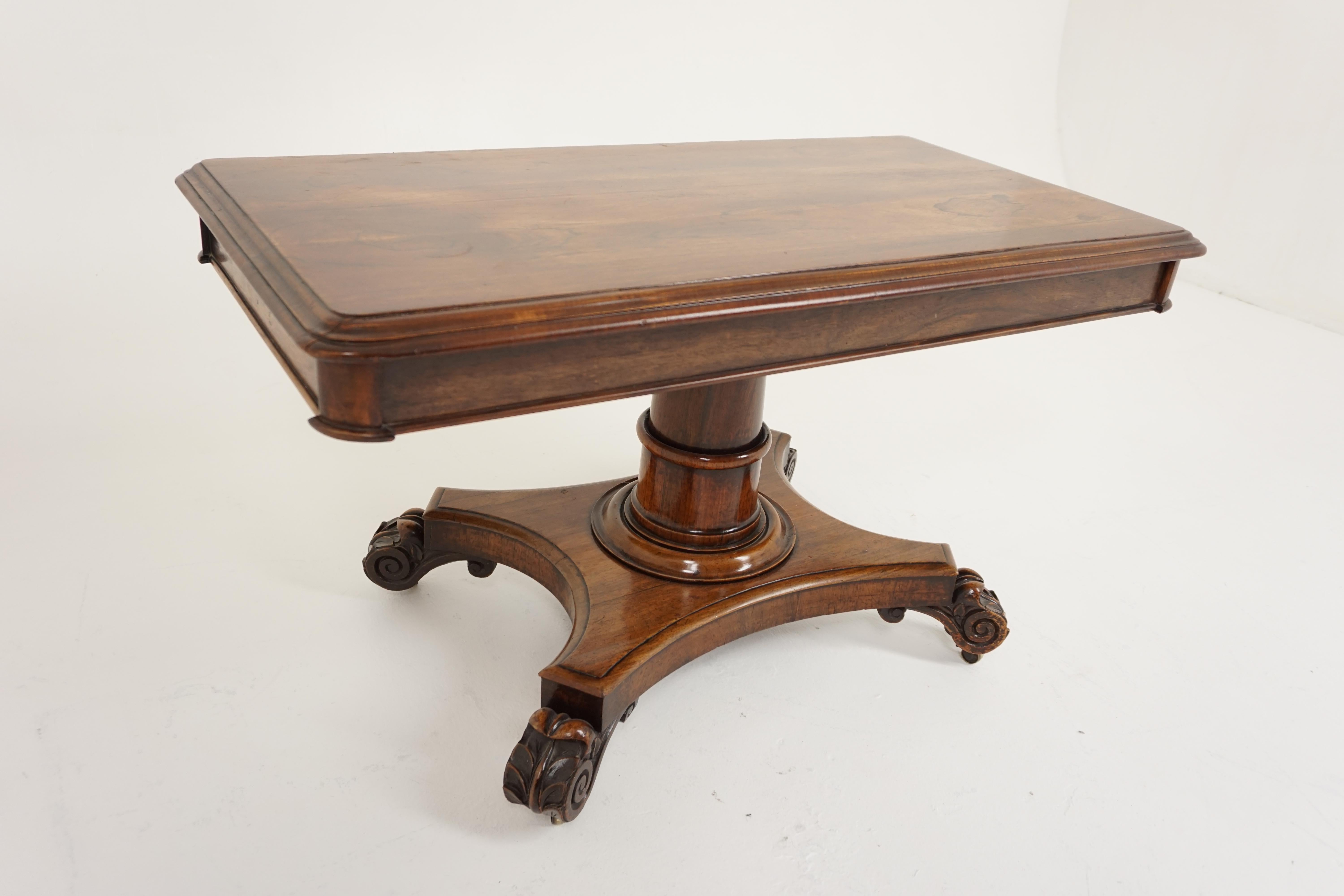 Hand-Crafted Early Victorian Rosewood Reduced Coffee Table, Scotland, 1840