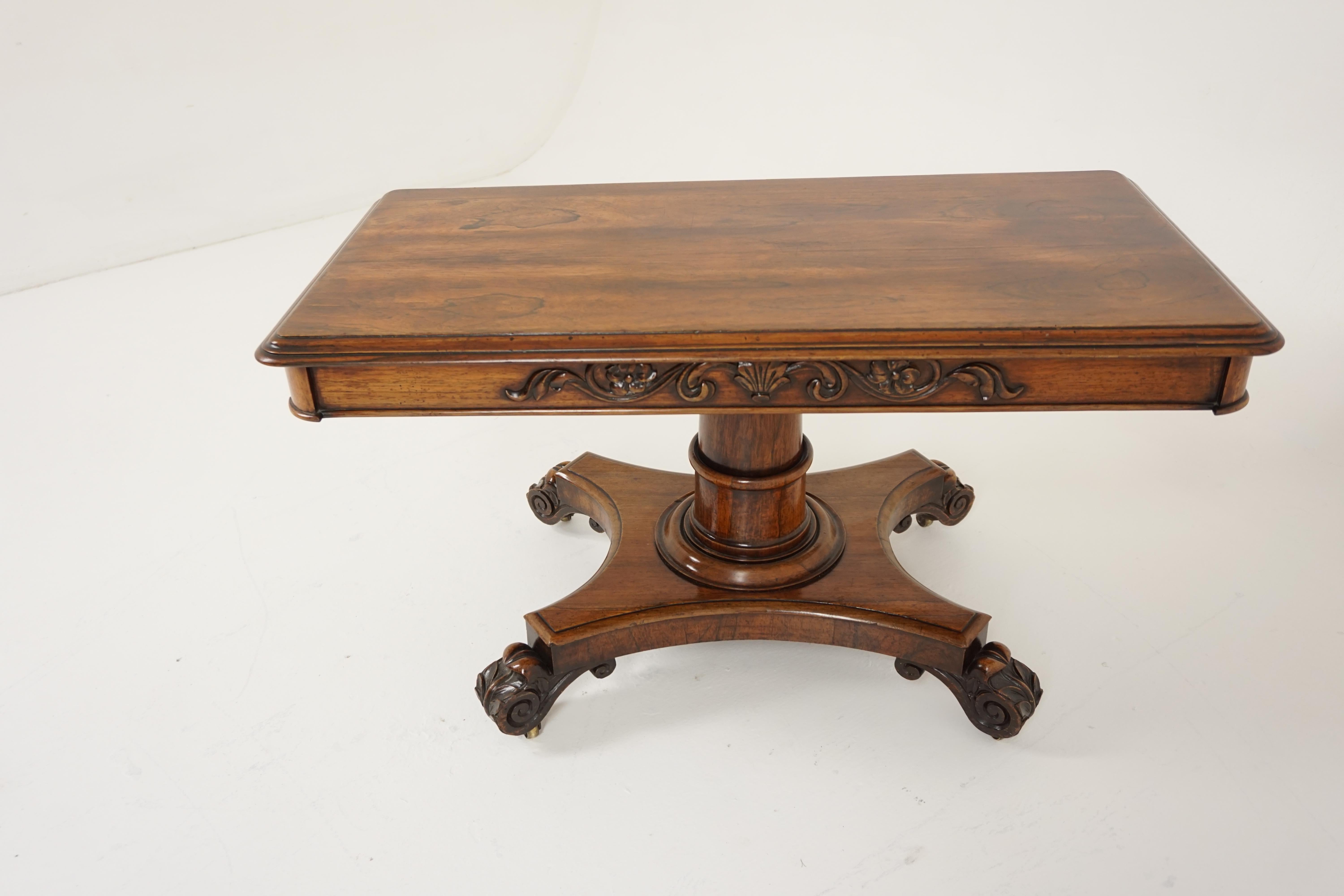 Early Victorian Rosewood Reduced Coffee Table, Scotland, 1840 3