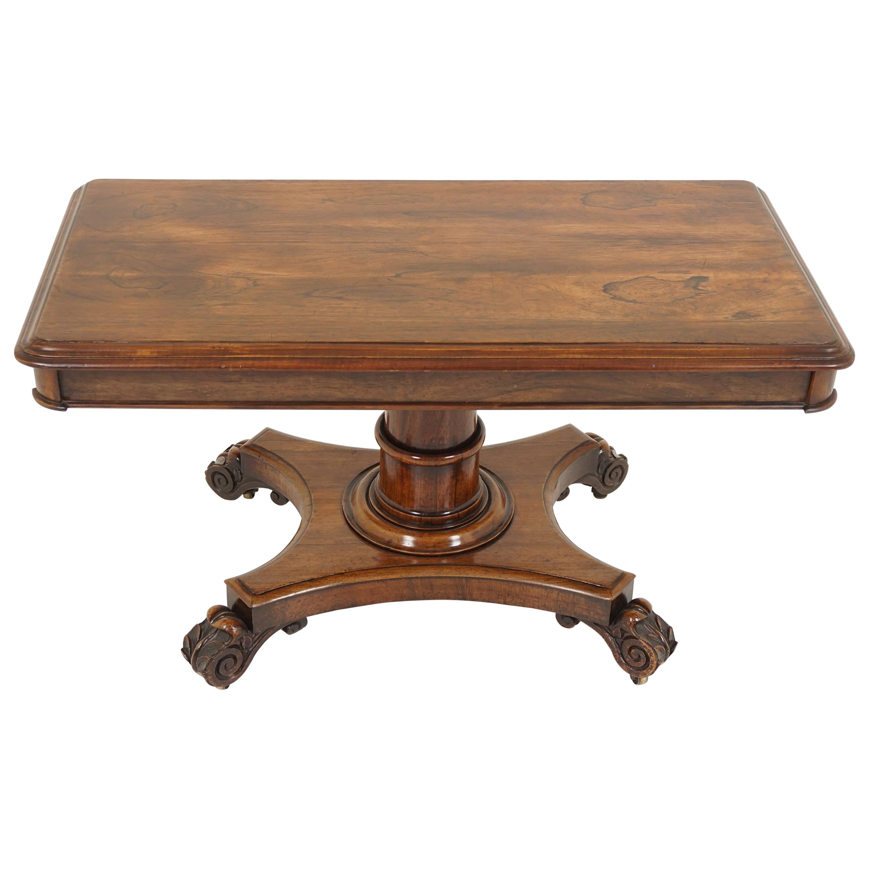 Early Victorian Rosewood Reduced Coffee Table, Scotland, 1840