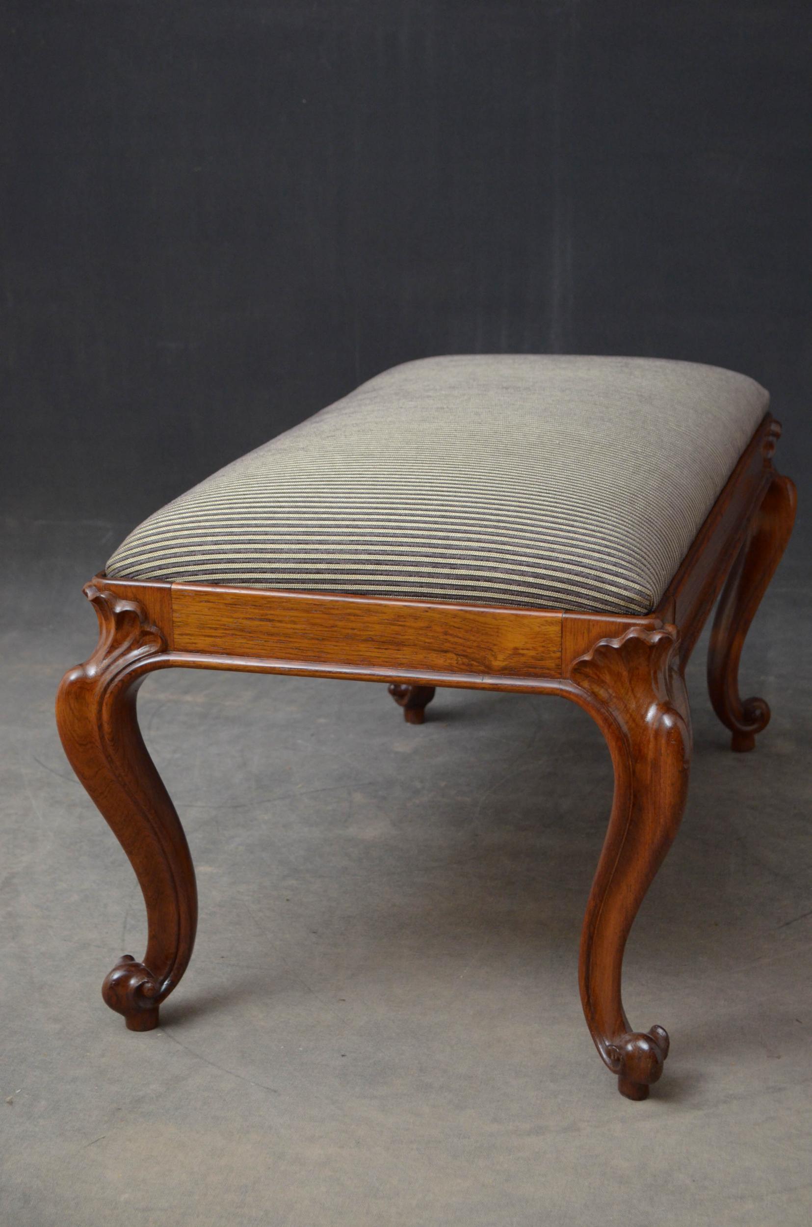 Early Victorian Rosewood Stool 5