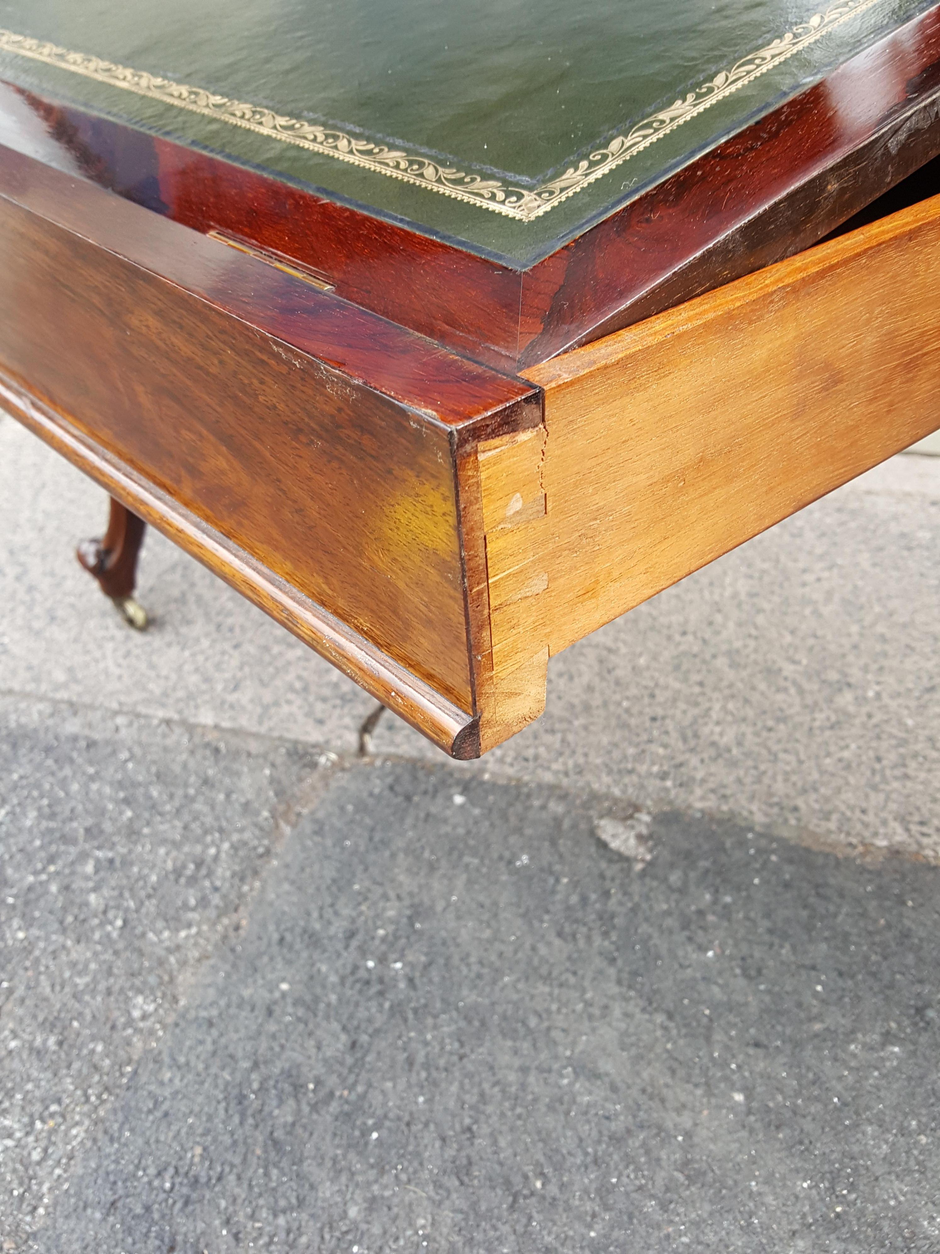 English Early Victorian Rosewood Writing Table