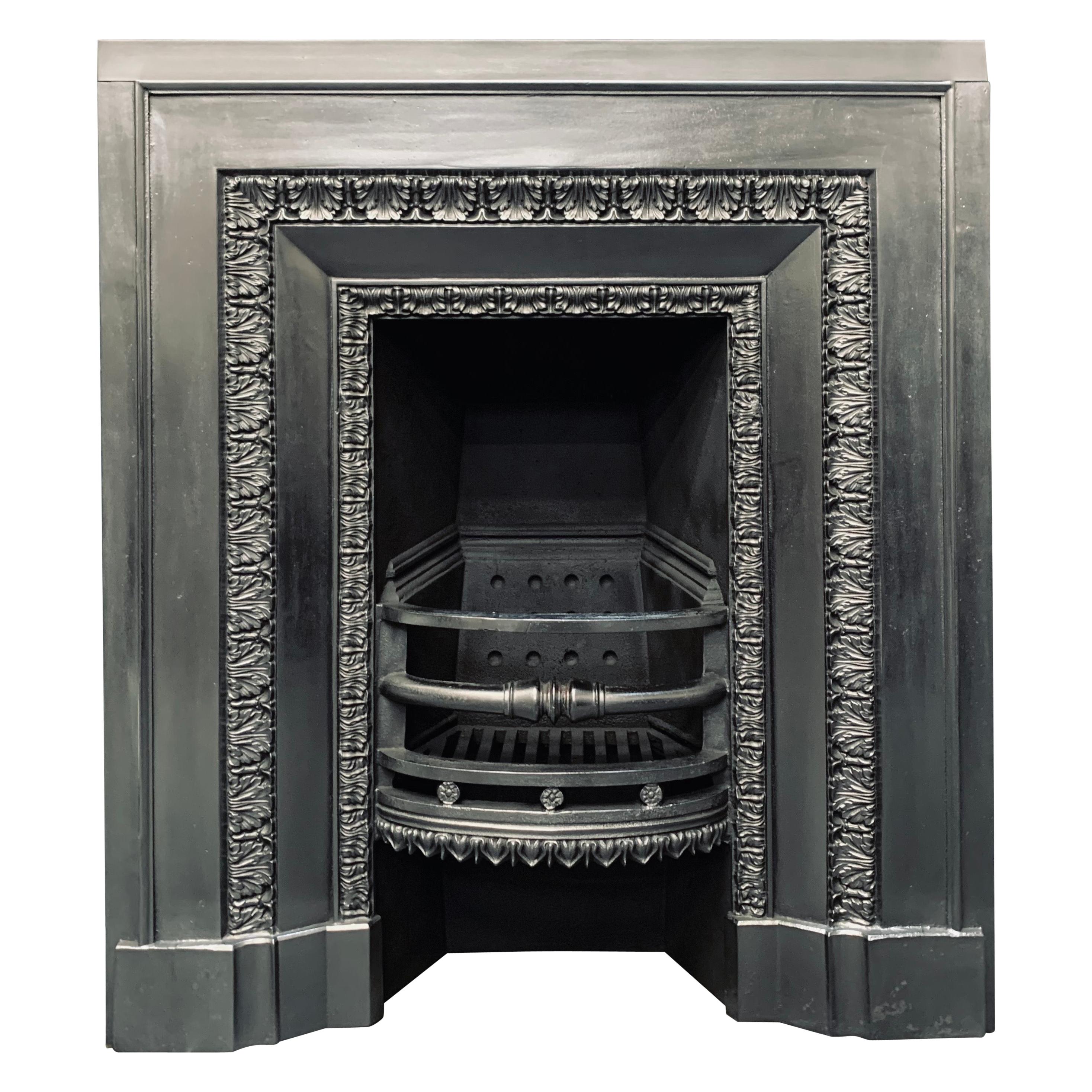 Early Victorian Scottish Cast Iron Fireplace Insert For Sale