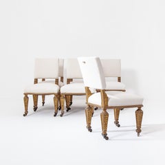 Early Victorian Set of Six Giltwood Dining Chairs