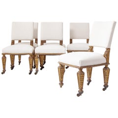 Early Victorian Set of Six Giltwood Dining Chairs