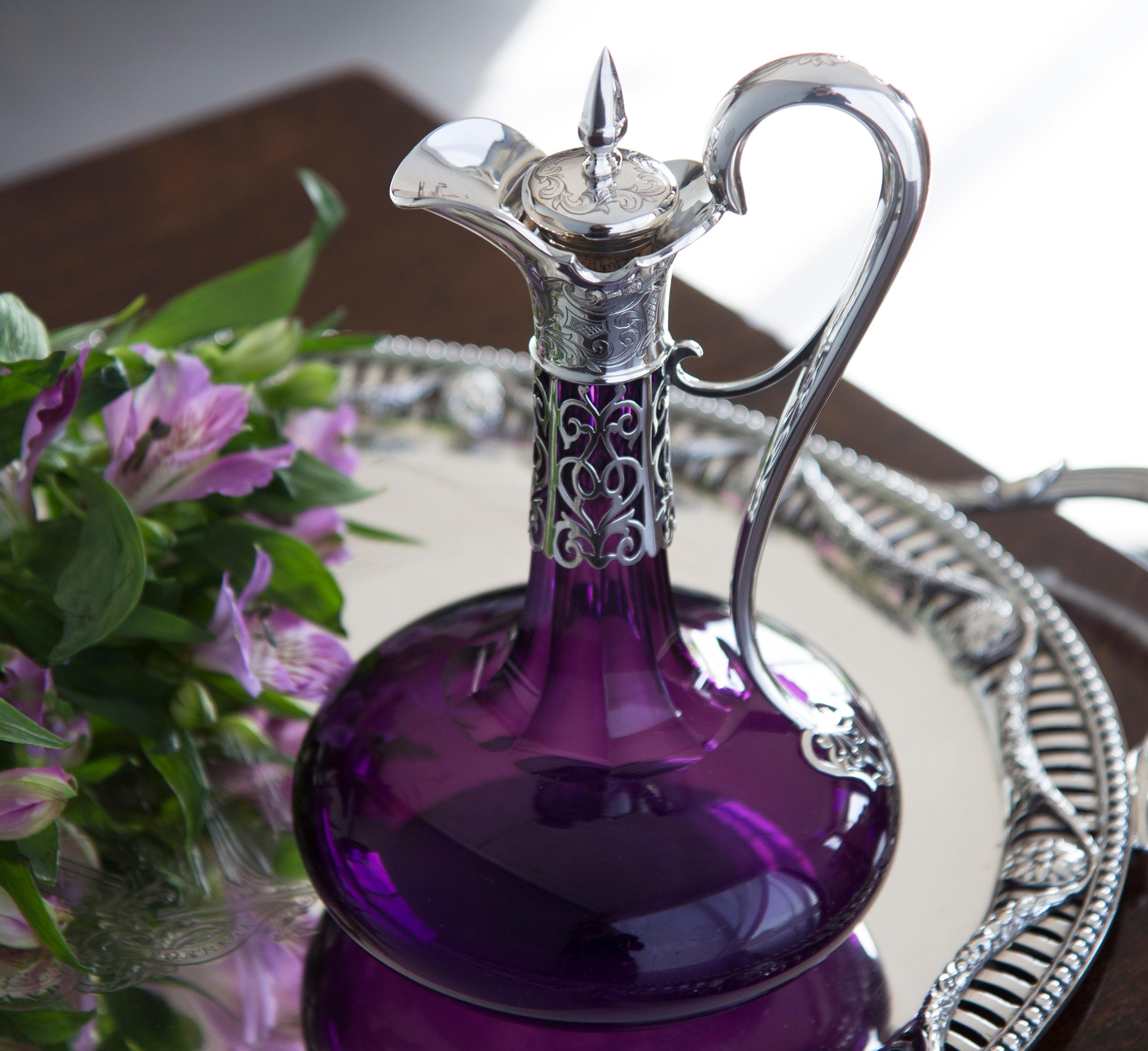 Early Victorian Silver Claret Jug / Decanter, London 1839 by Reily and Storer 4