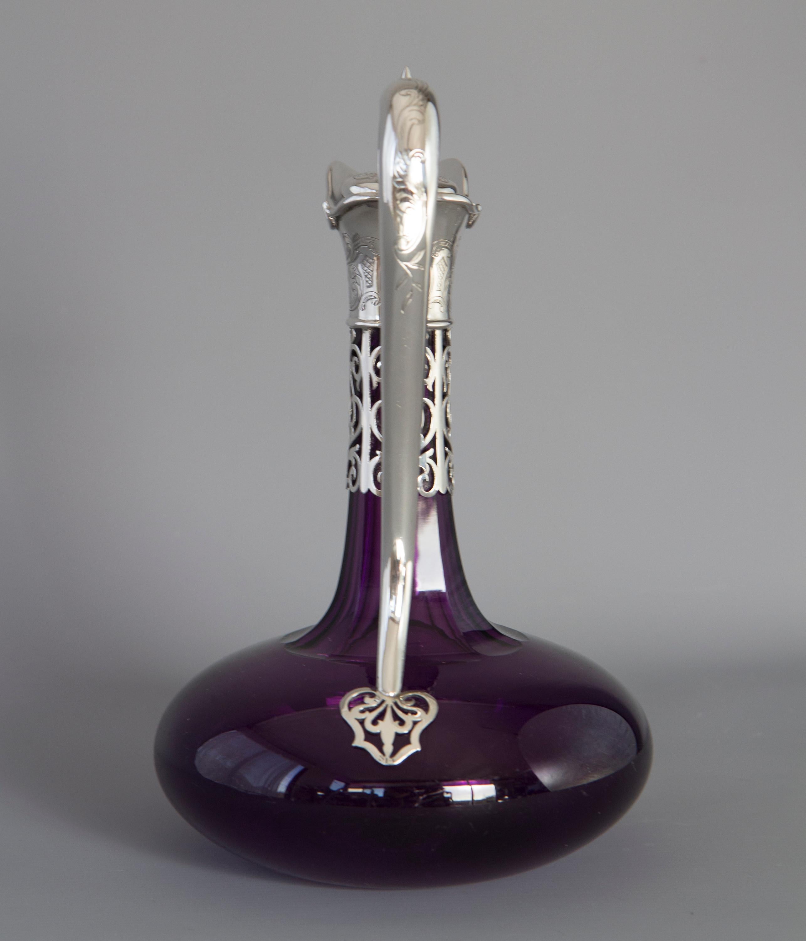 Early Victorian Silver Claret Jug / Decanter, London 1839 by Reily and Storer 5