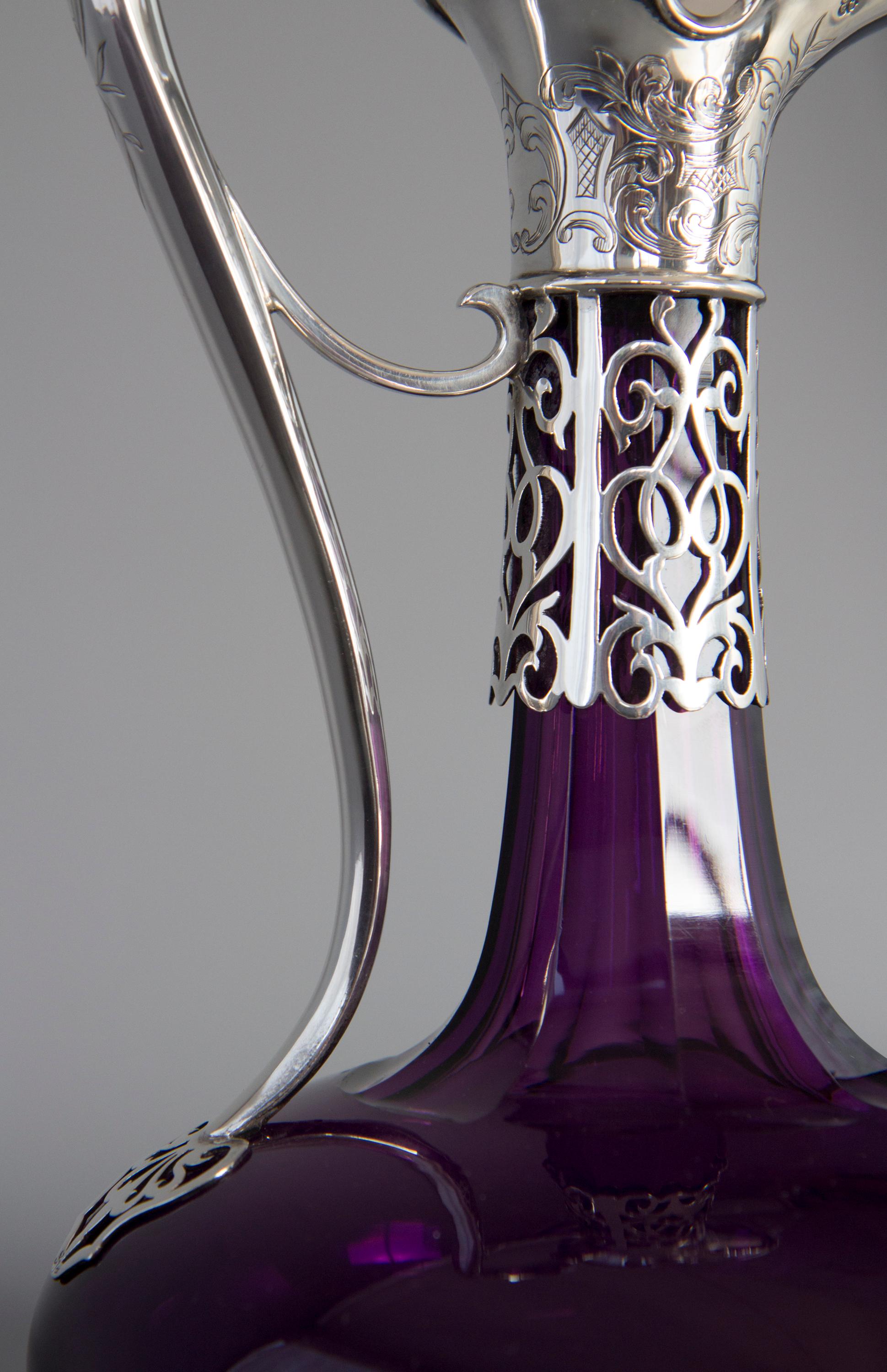 Early Victorian Silver Claret Jug / Decanter, London 1839 by Reily and Storer 8