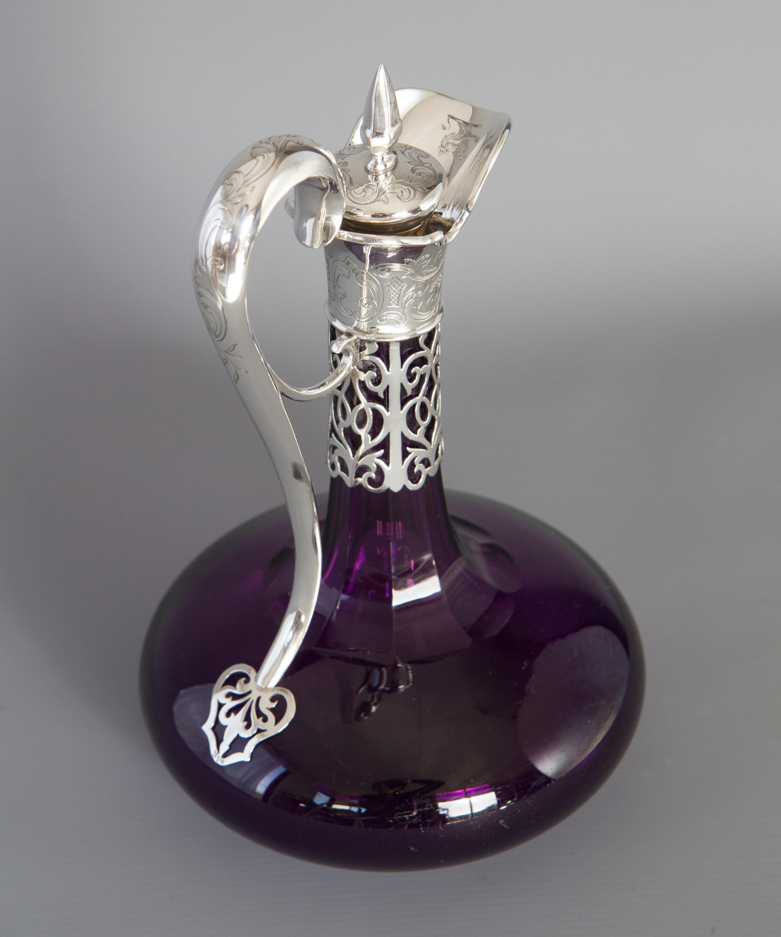 purple glass vase