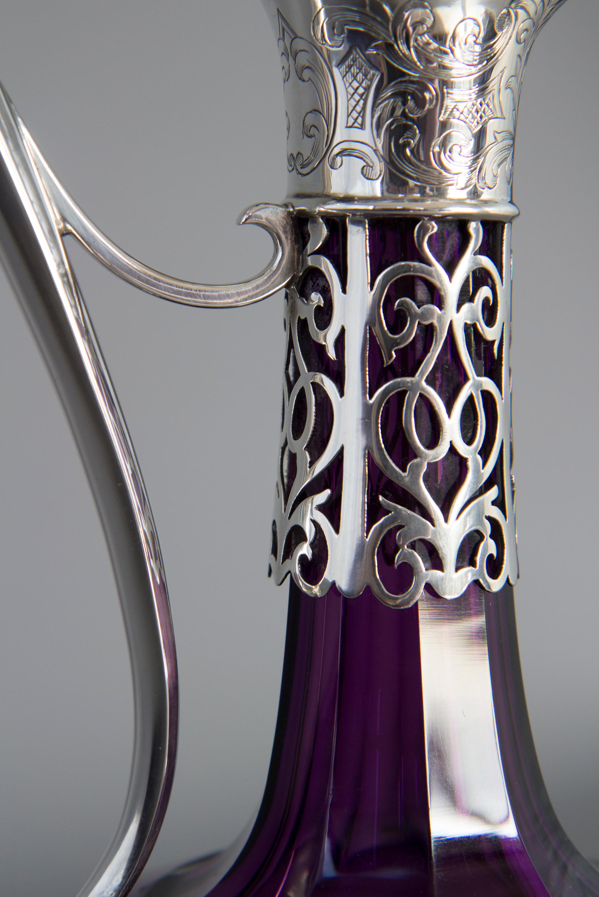 Early Victorian Silver Claret Jug / Decanter, London 1839 by Reily and Storer In Excellent Condition In Cornwall, GB
