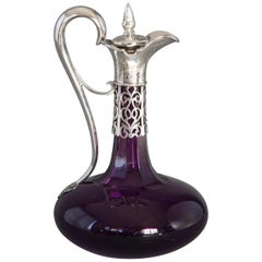 Early Victorian Silver Claret Jug / Decanter, London 1839 by Reily and Storer