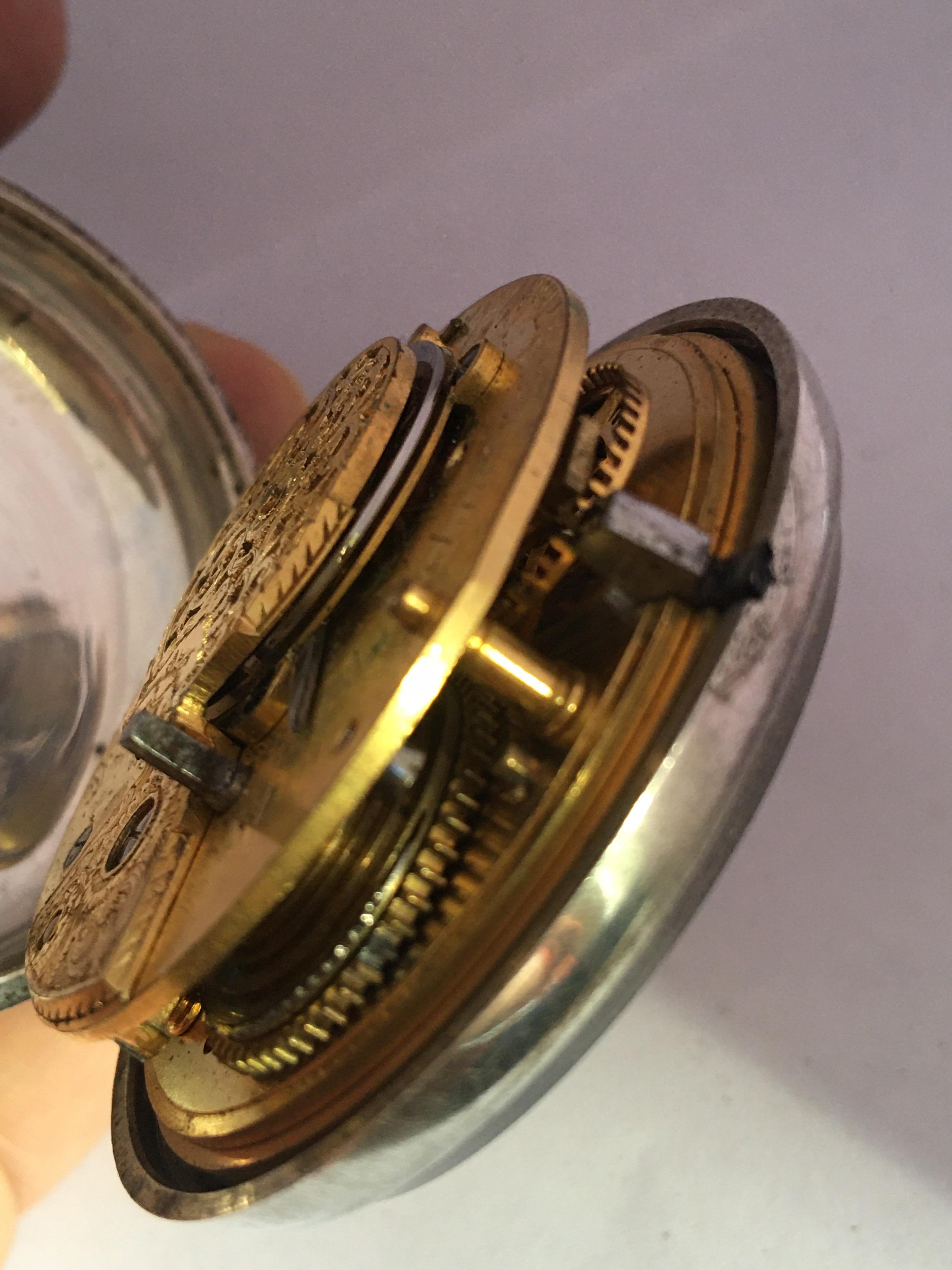 Early Victorian Silver Pair of Cased Verge Pocket Watch, London, circa 1840 For Sale 8