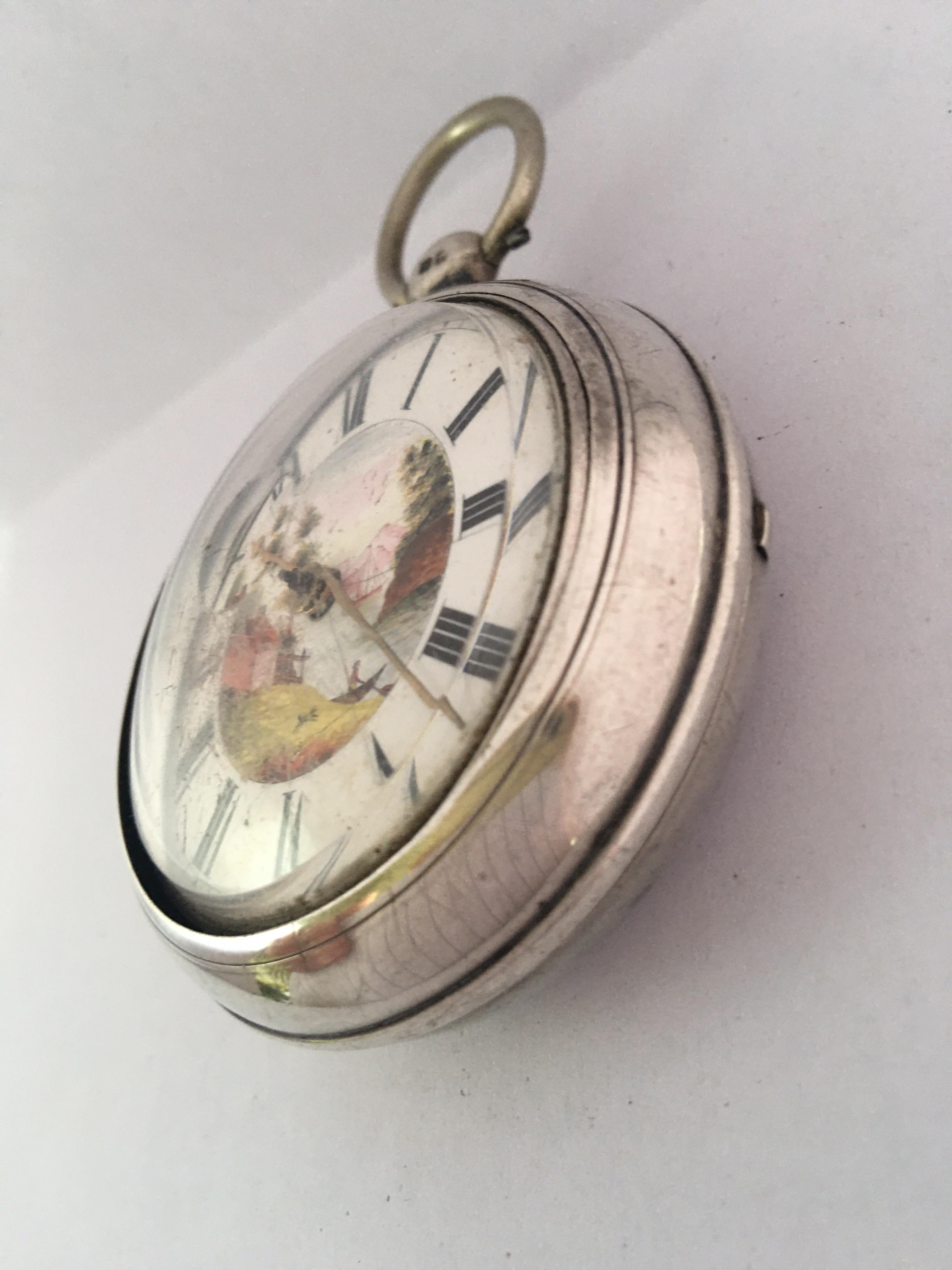Early Victorian Silver Pair of Cased Verge Pocket Watch, London, circa 1840 For Sale 9