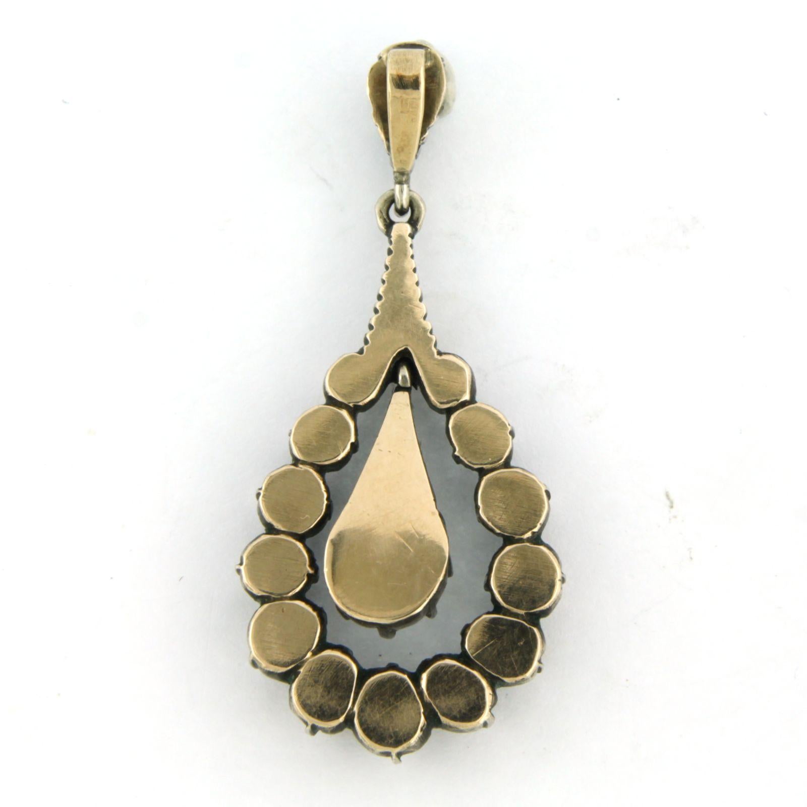 Early victorian Silver pendant with rose cut diamonds. 1.80ct – G/H – SI For Sale 1
