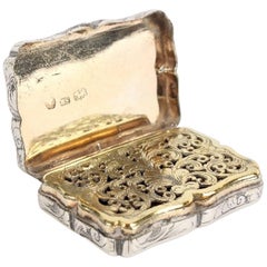 Early Victorian Silver Vinaigrette, Edward Smith, Birmingham 1841
