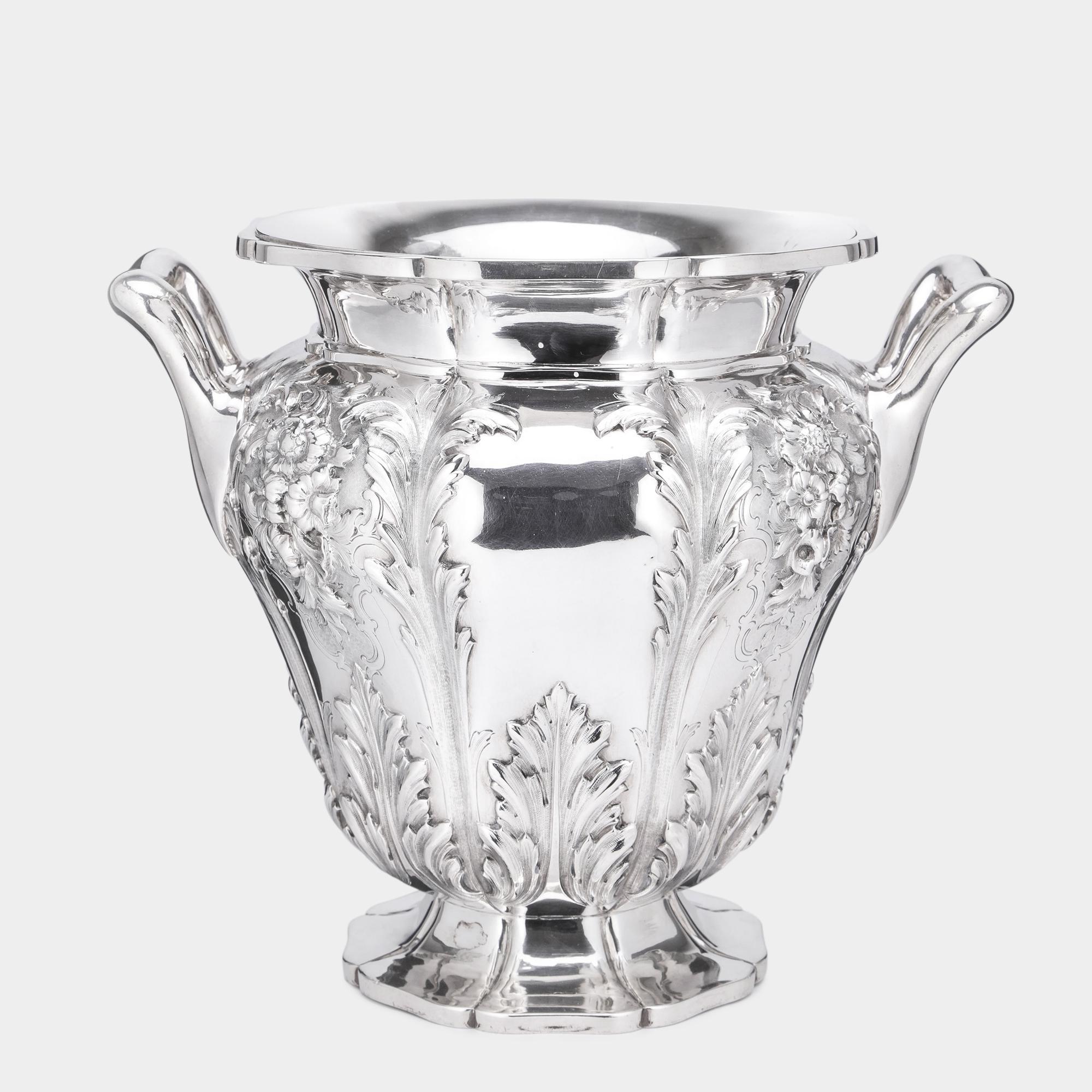 English Early Victorian Silver Wine Cooler