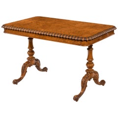 Used Early Victorian Solid Walnut Library Table Made for Gillows by John Barrow